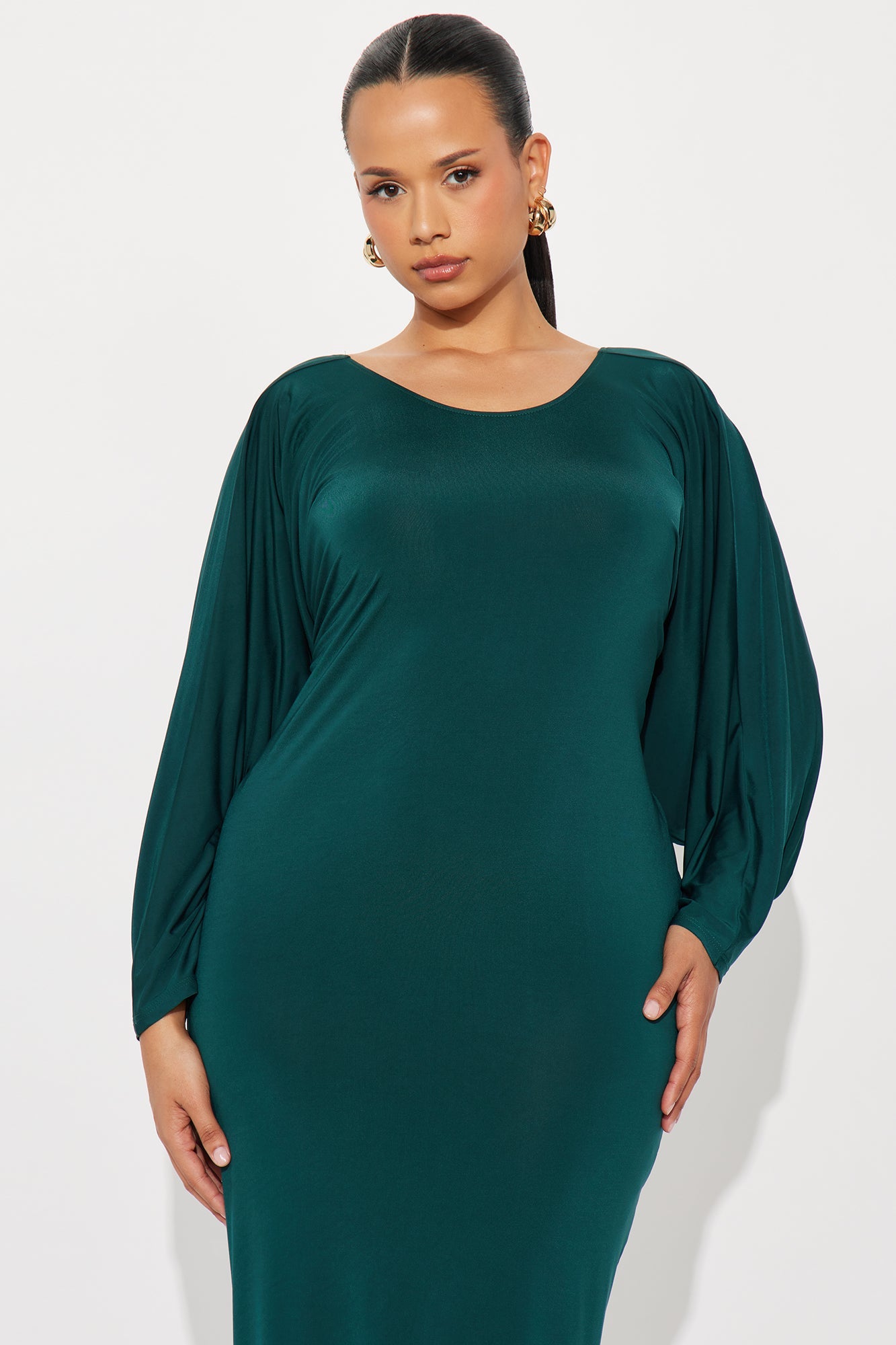 So Sensual Backless Maxi Dress - Hunter