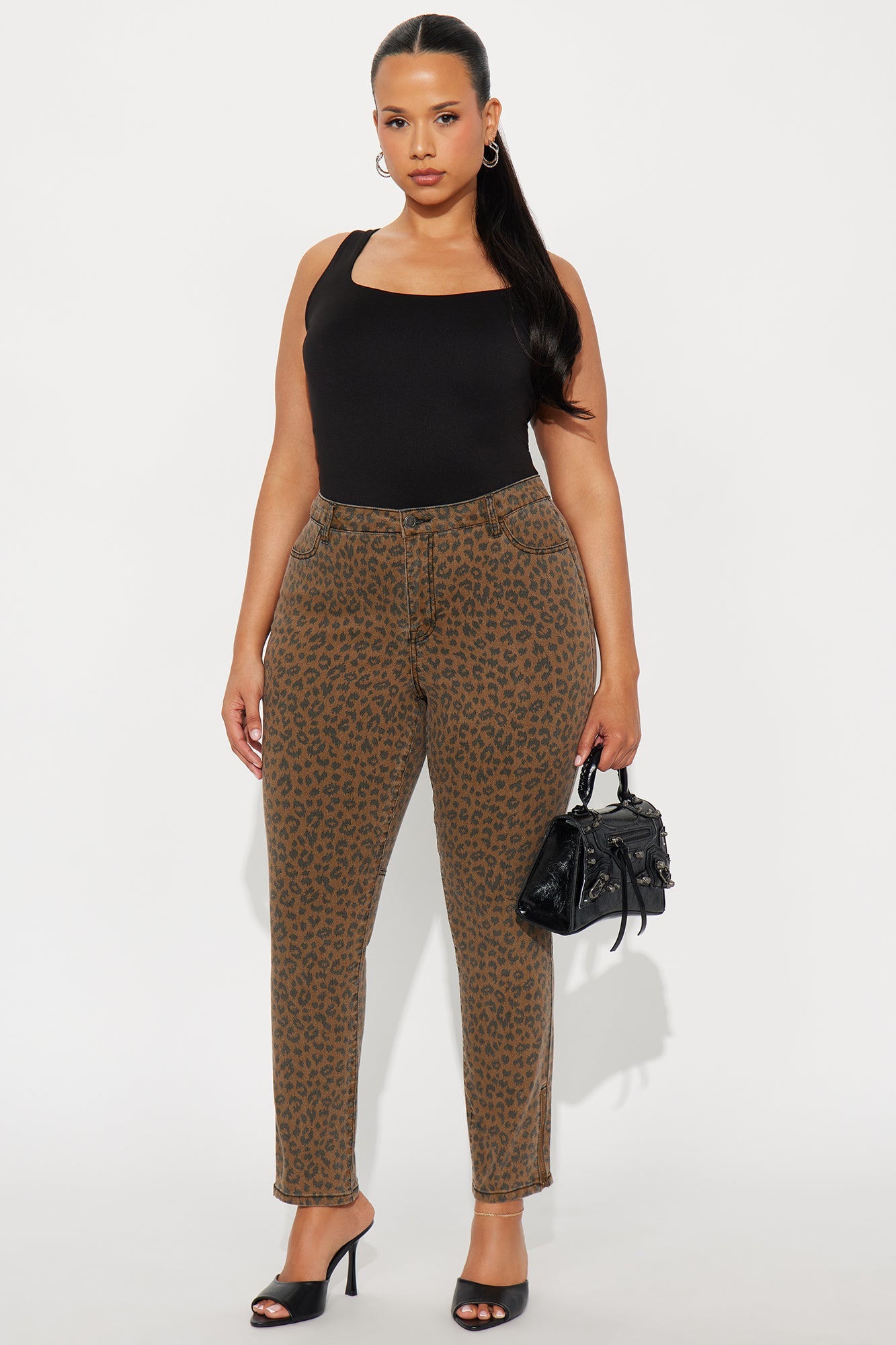 Let's Get Wild Leopard Skinny Jeans - Brown