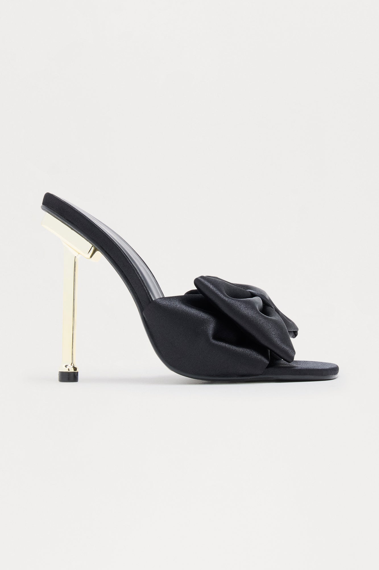Rainey Satin Bow Heels - Black