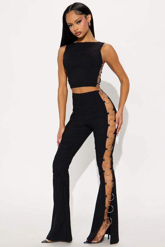 Hooked On You Pant Set - Black