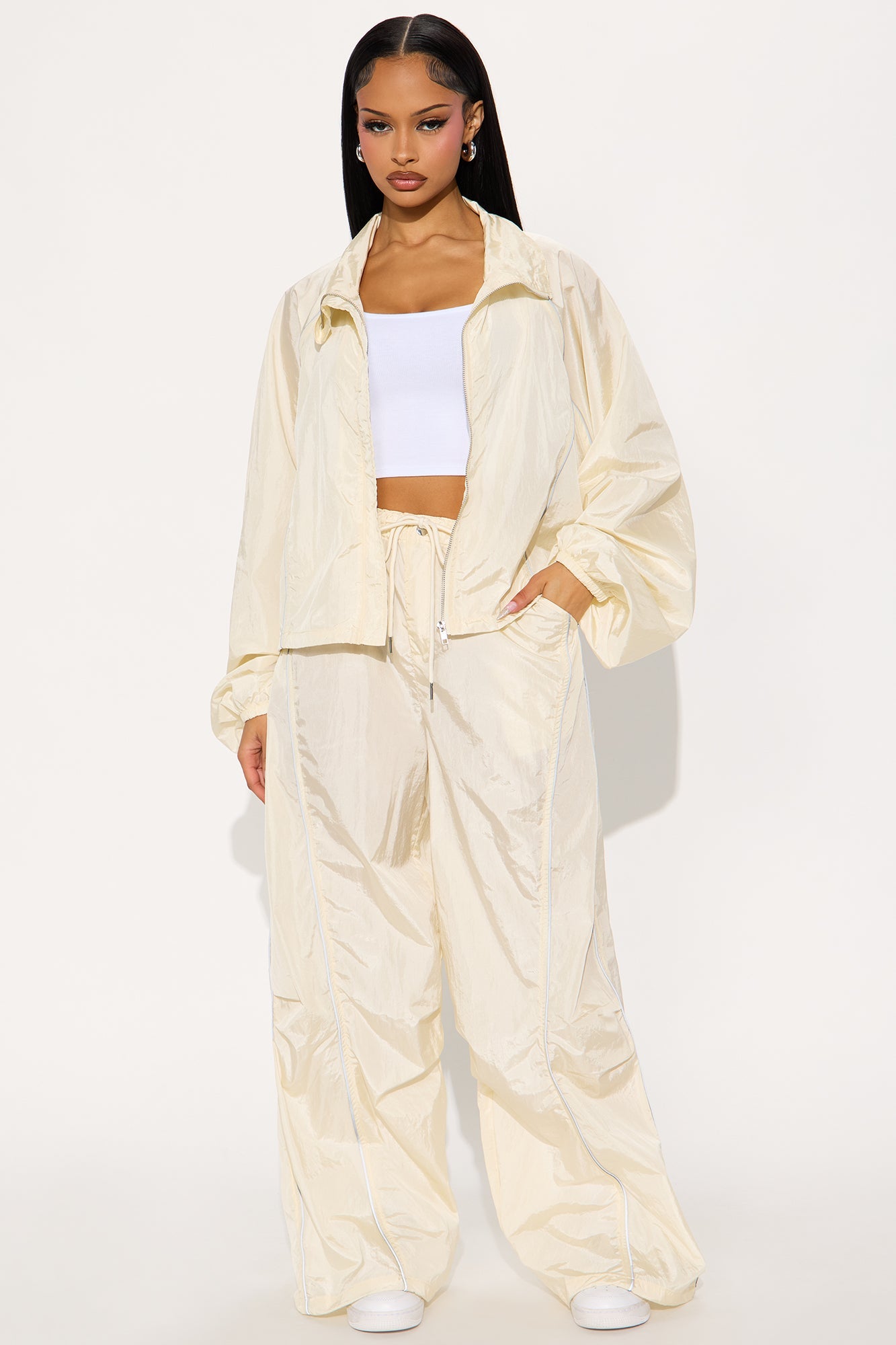 Just My Vibe Jogger Track Pant 32″ - Cream