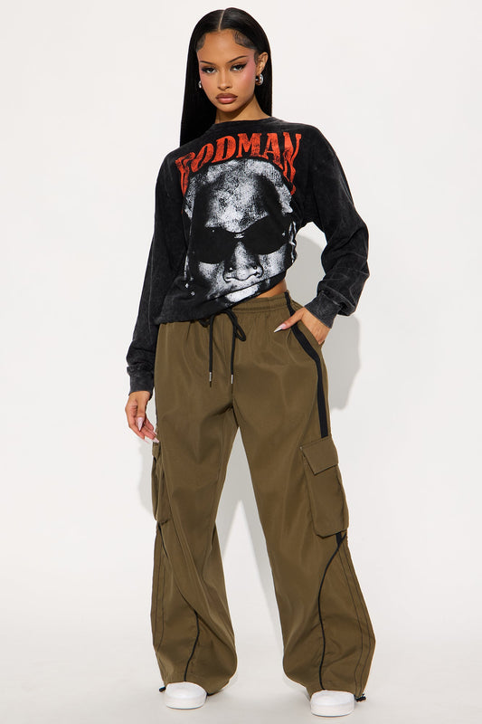 Get To Know Me Cargo Track Pant - Olive/combo