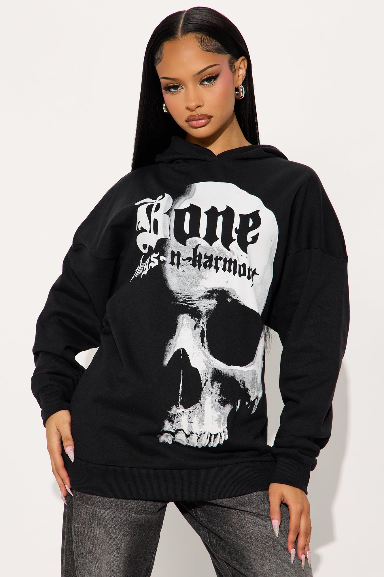 Bone Thugs N Harmony Oversized Fleece Hoodie - Black