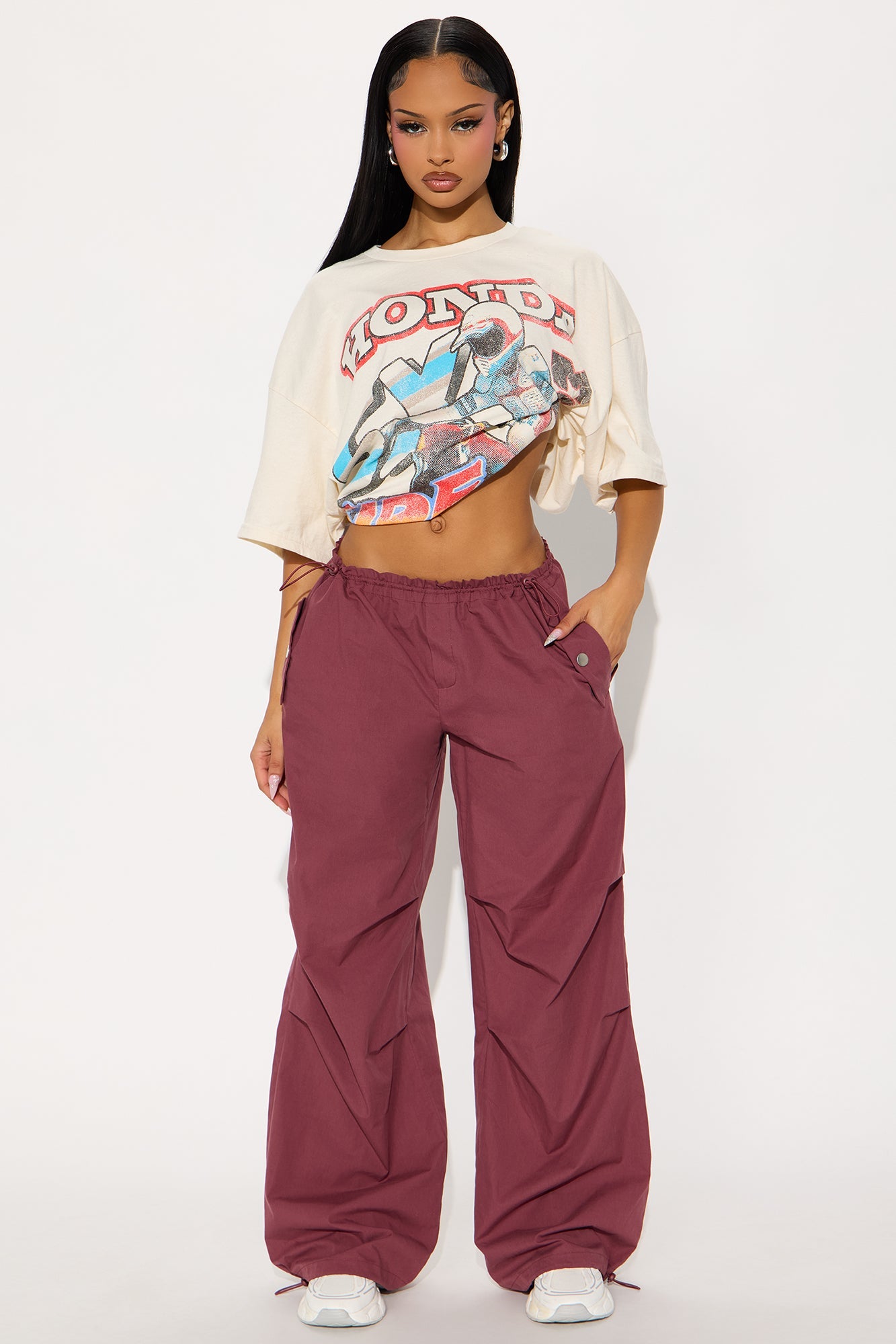 Honda Racing Exploded Multi Graphic Oversized Tee - Natural