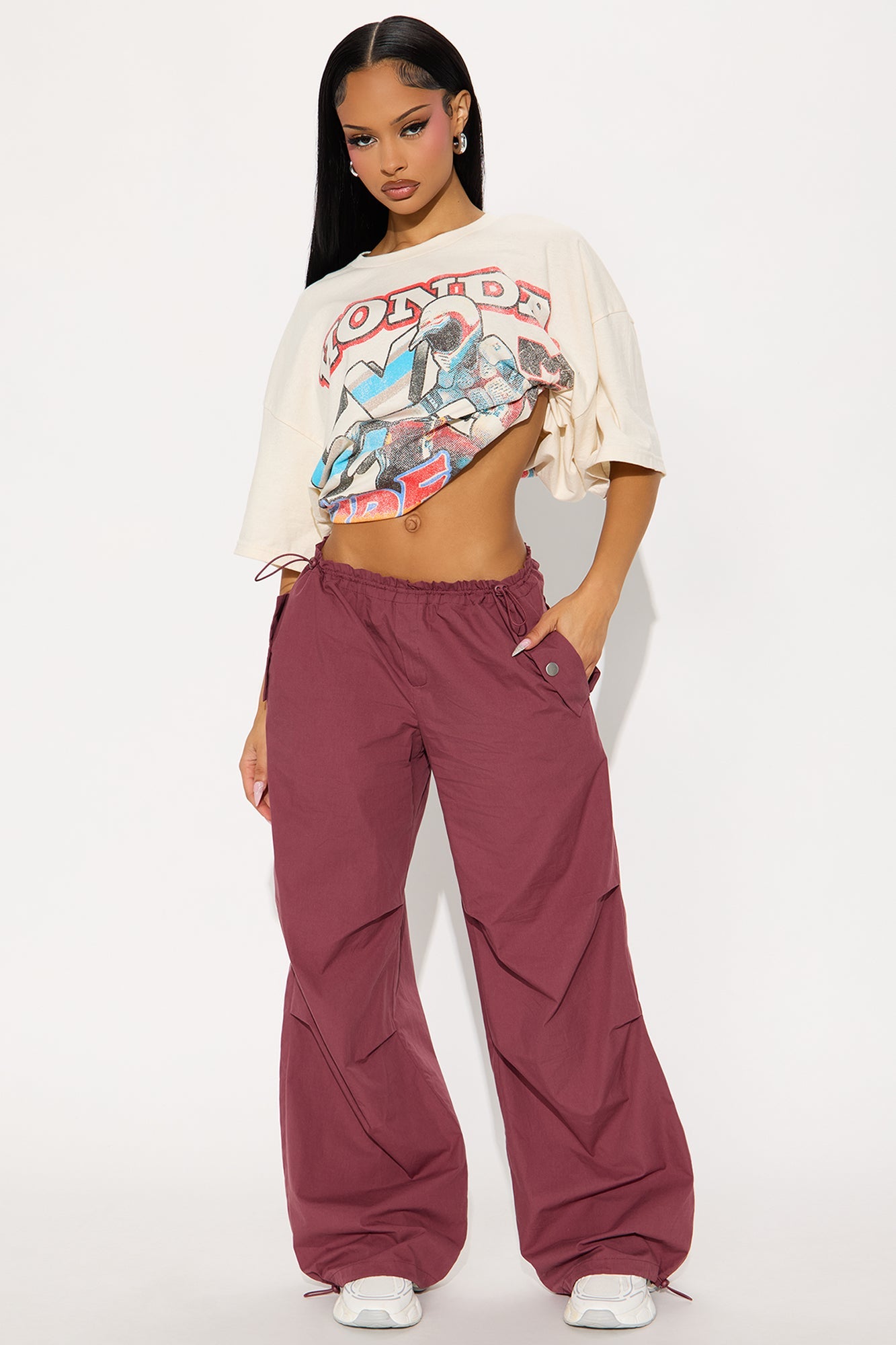 Street Smart Parachute Jogger - Wine