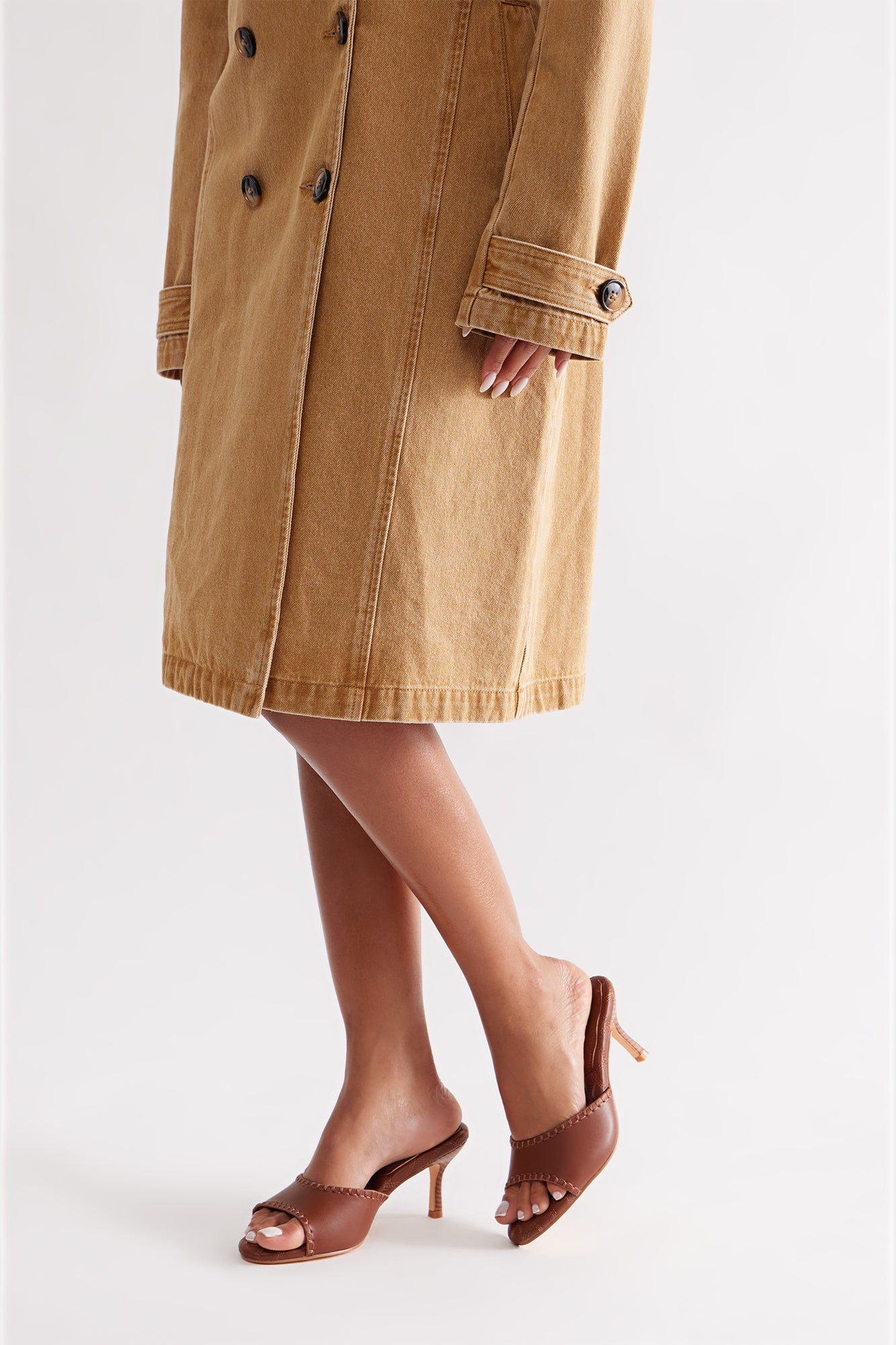 Esther Quilted Mules - Brown