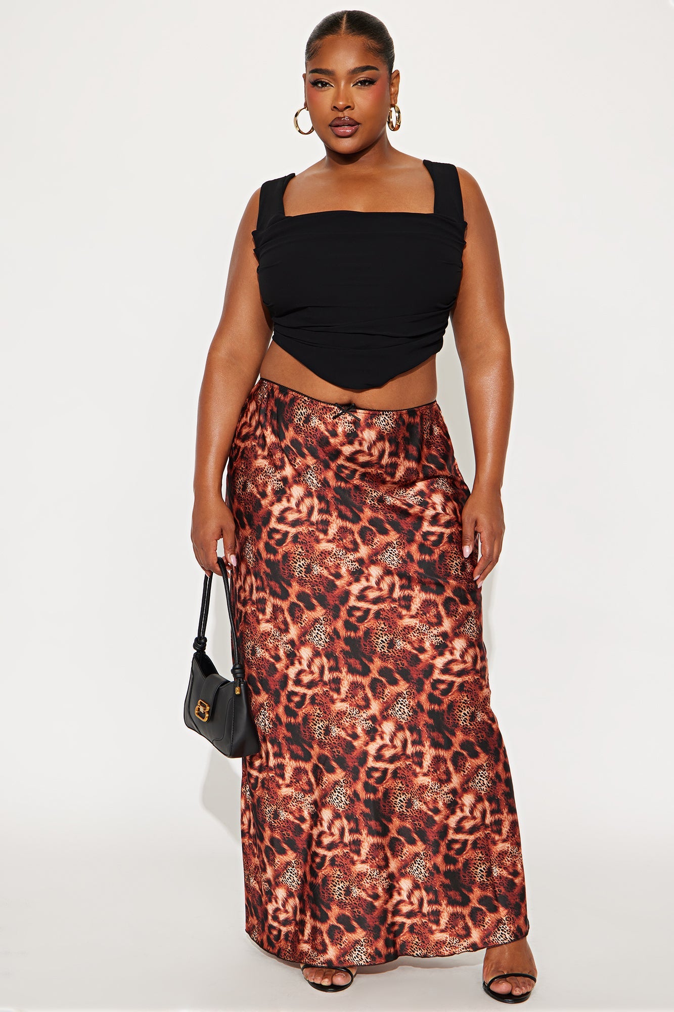 Don't Be Tempted Leopard Satin Maxi Skirt - Leopard
