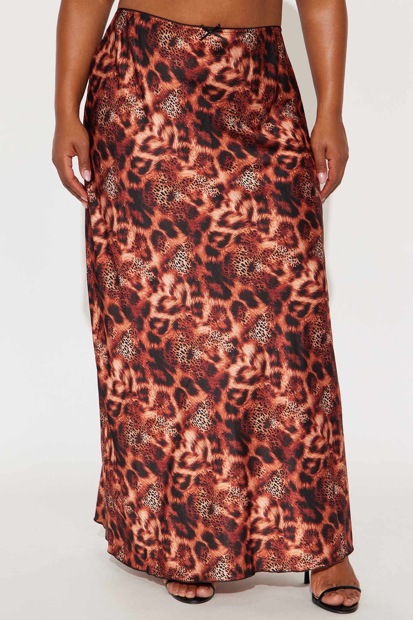 Don't Be Tempted Leopard Satin Maxi Skirt - Leopard