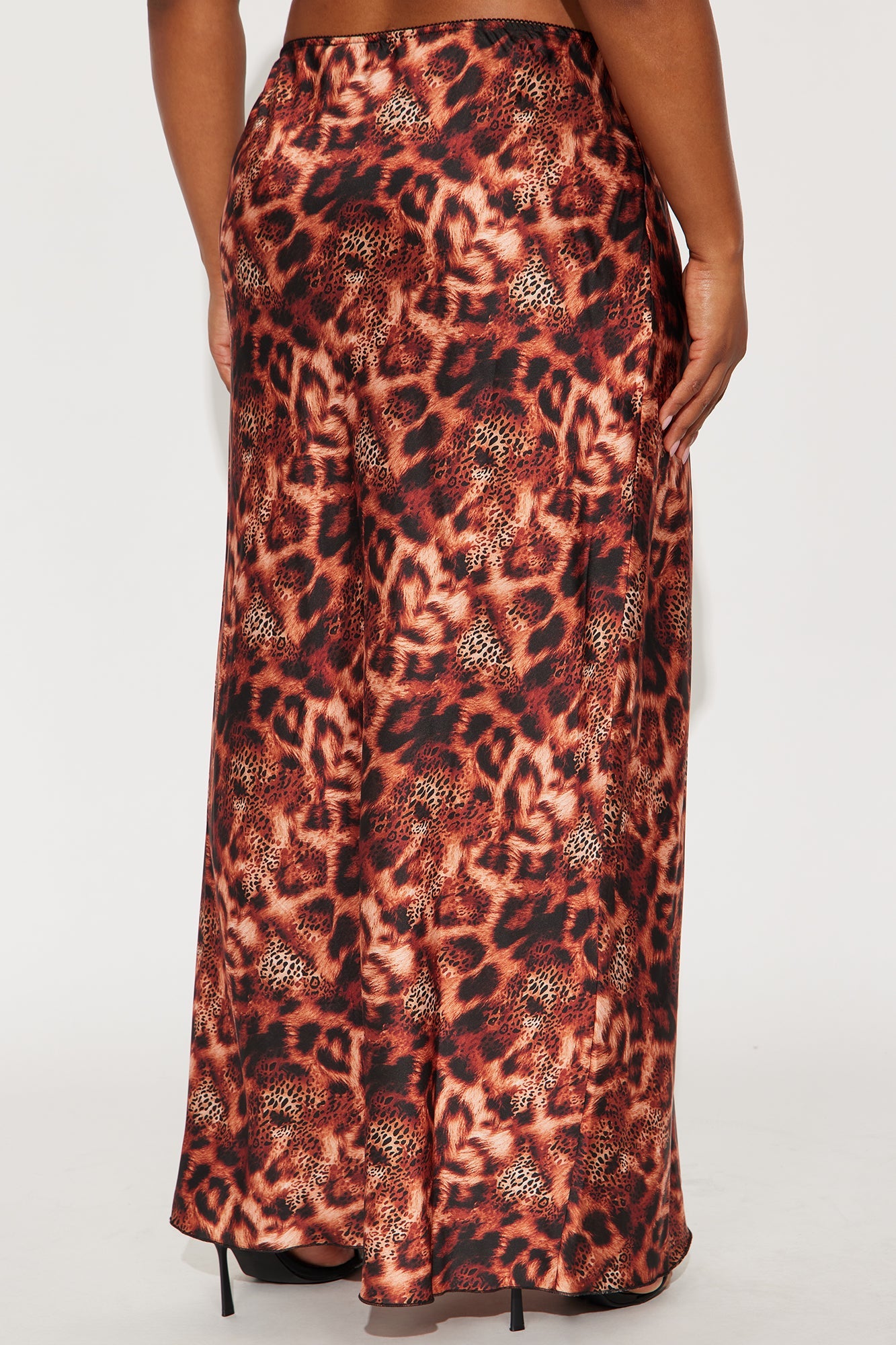 Don't Be Tempted Leopard Satin Maxi Skirt - Leopard