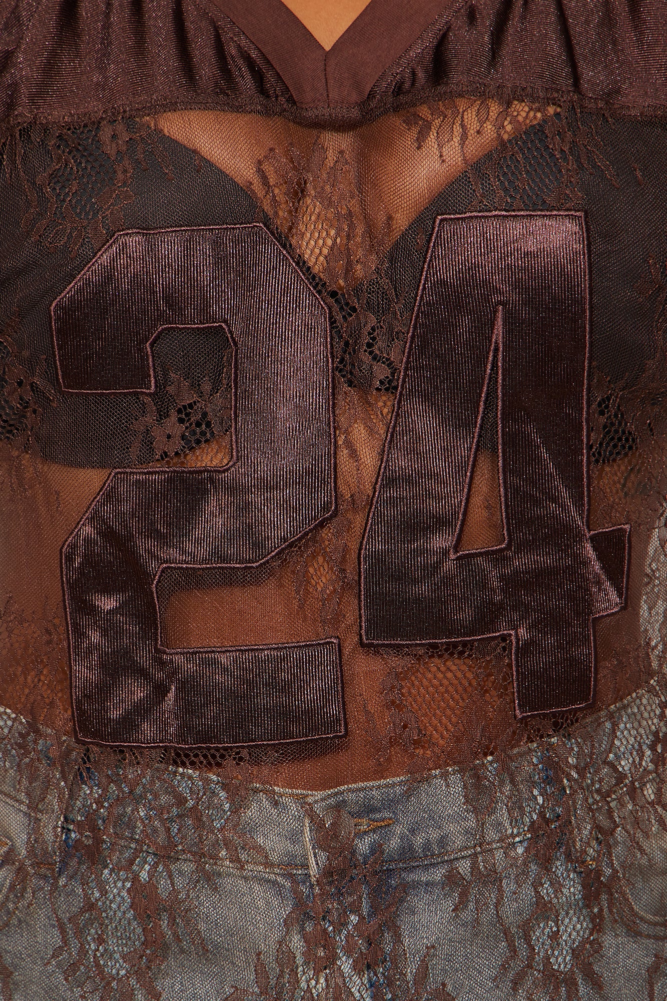Twenty Four Lace Jersey - Brown