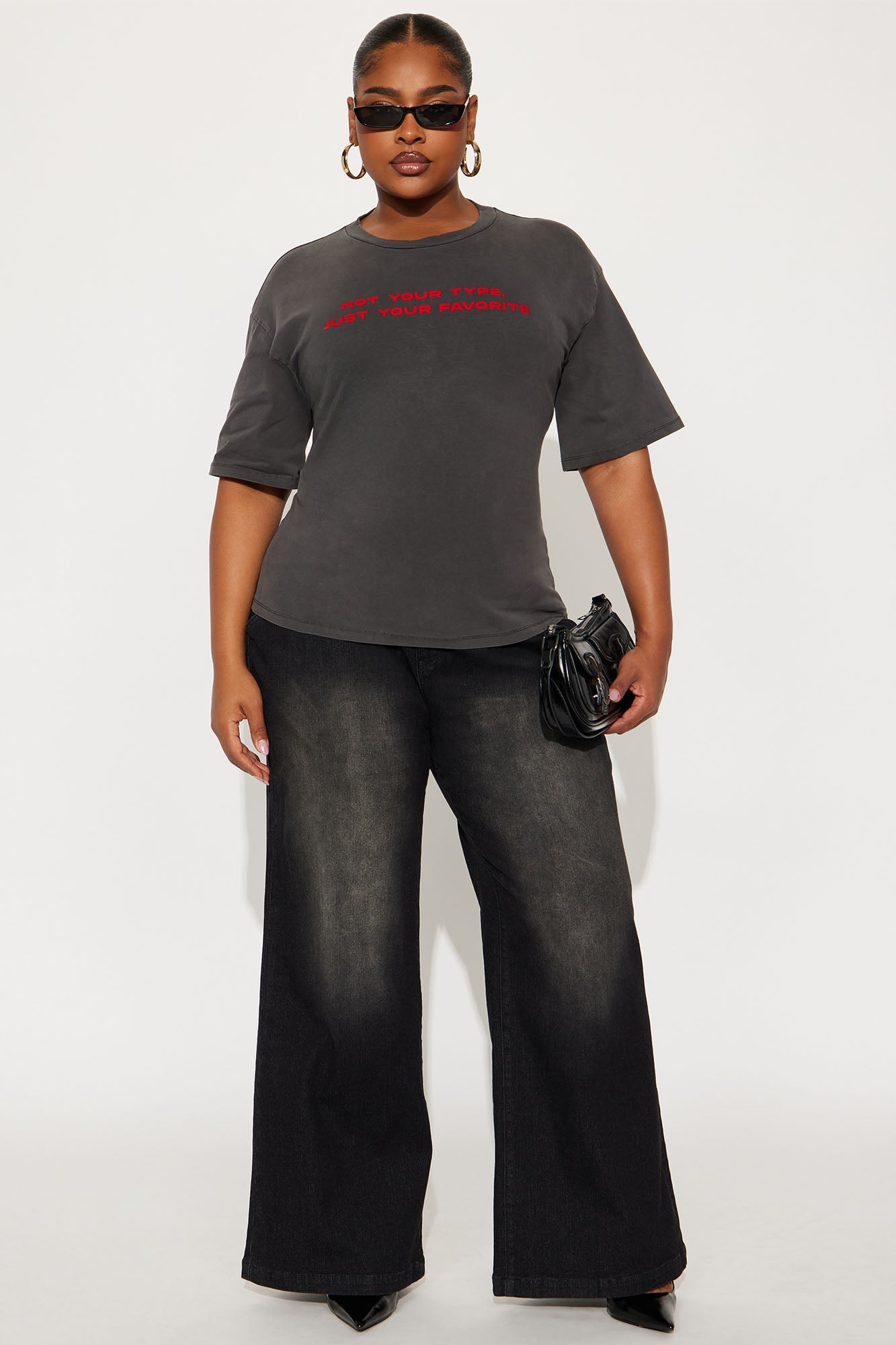 Not Your Type Top - Charcoal