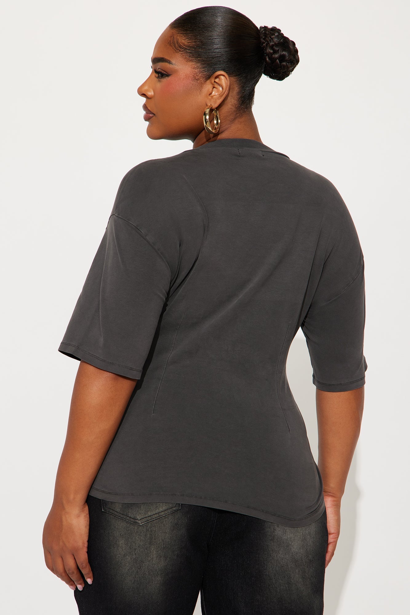 Not Your Type Top - Charcoal