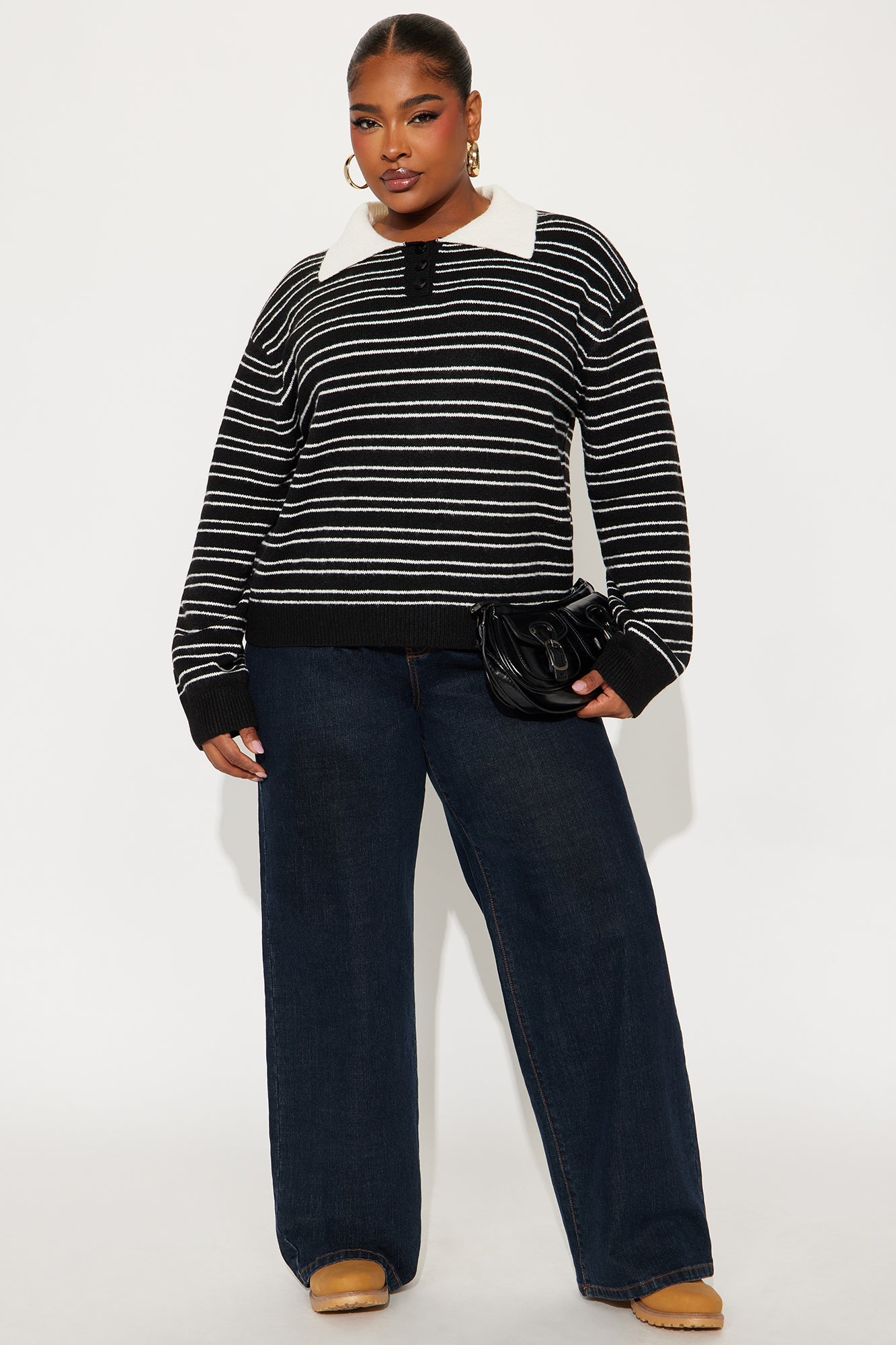 Just A Stripe Girl Sweater - Black/combo