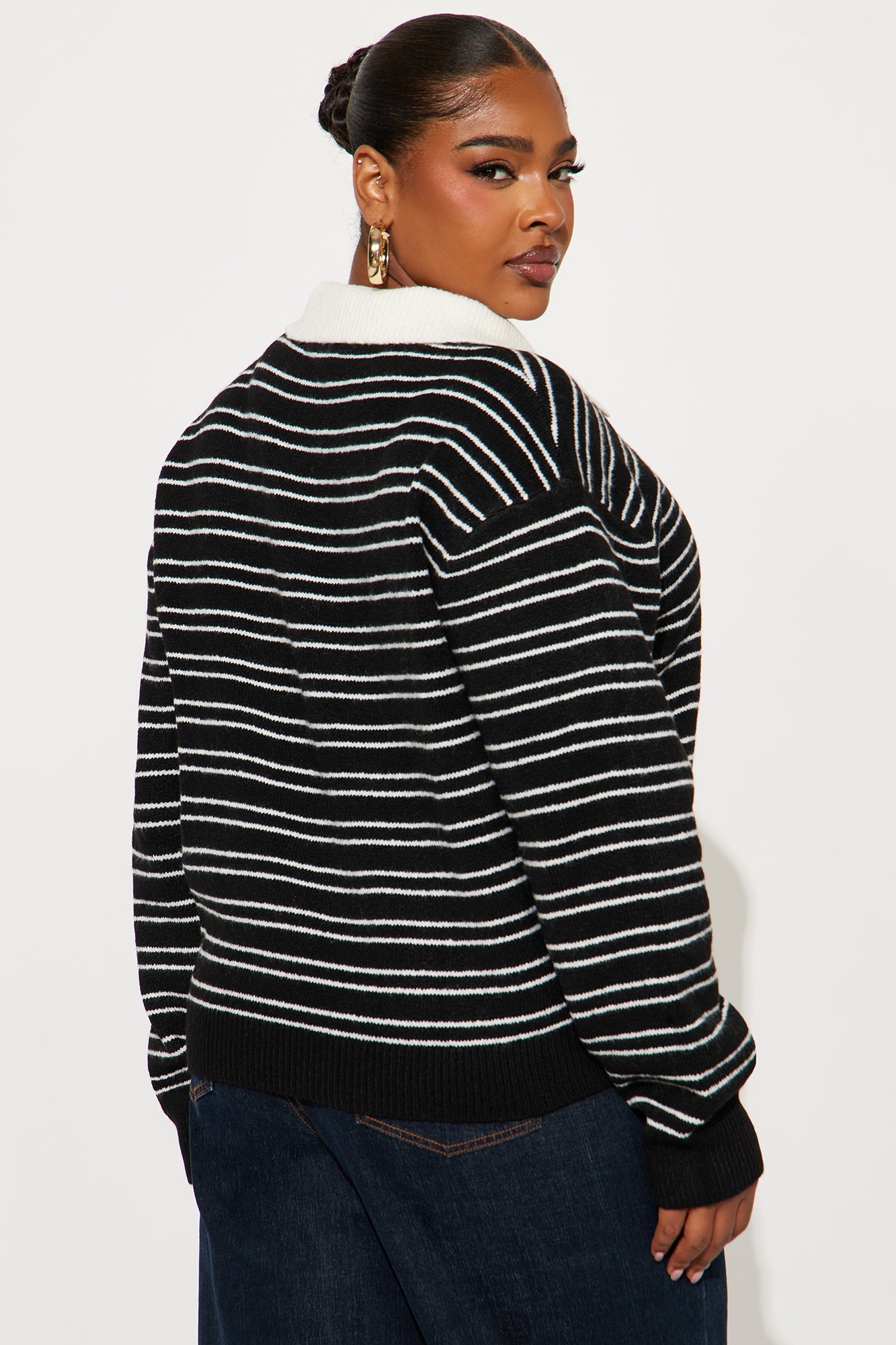 Just A Stripe Girl Sweater - Black/combo