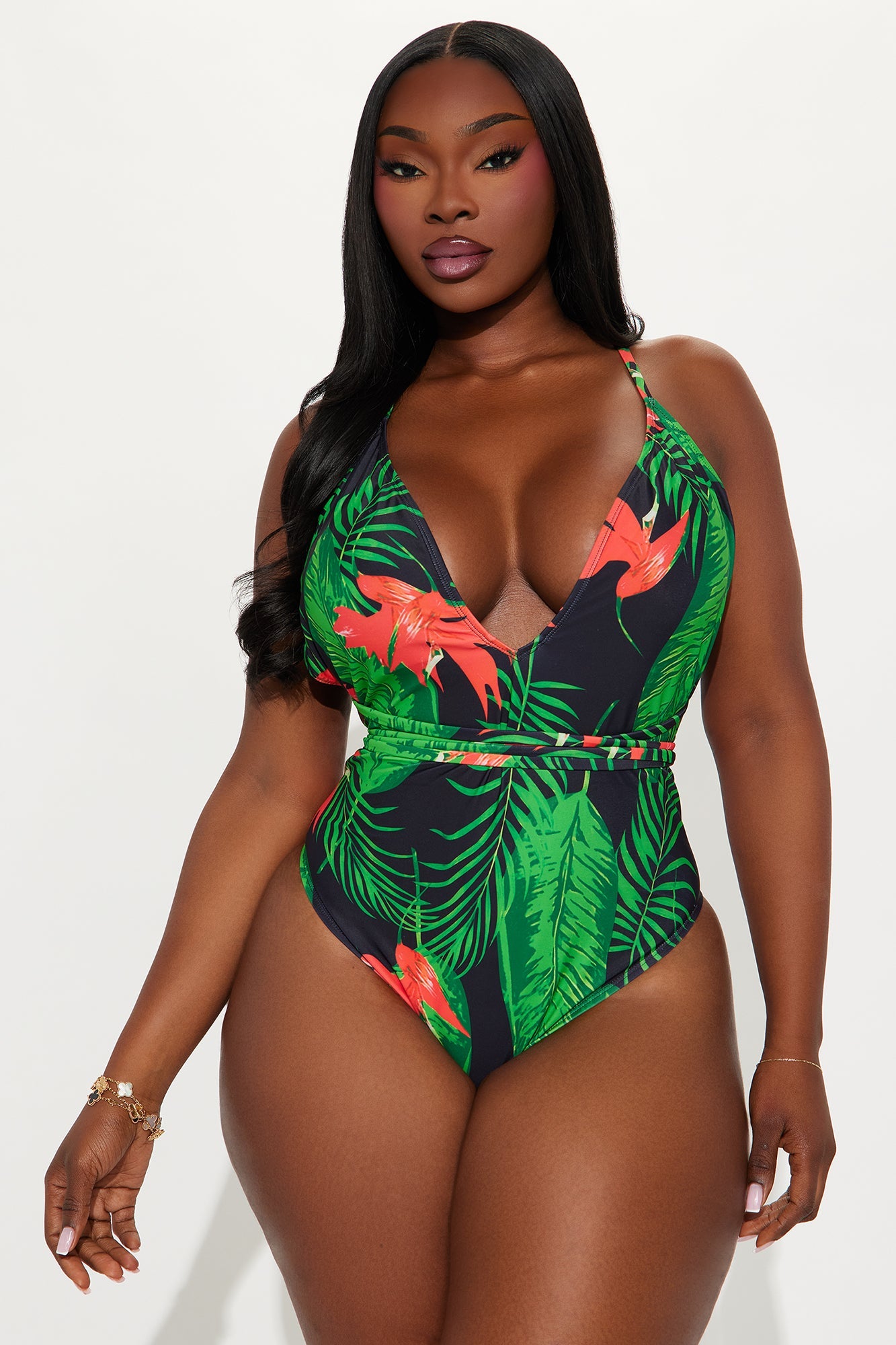 Nora 1 Piece Swimsuit Set - Black/combo
