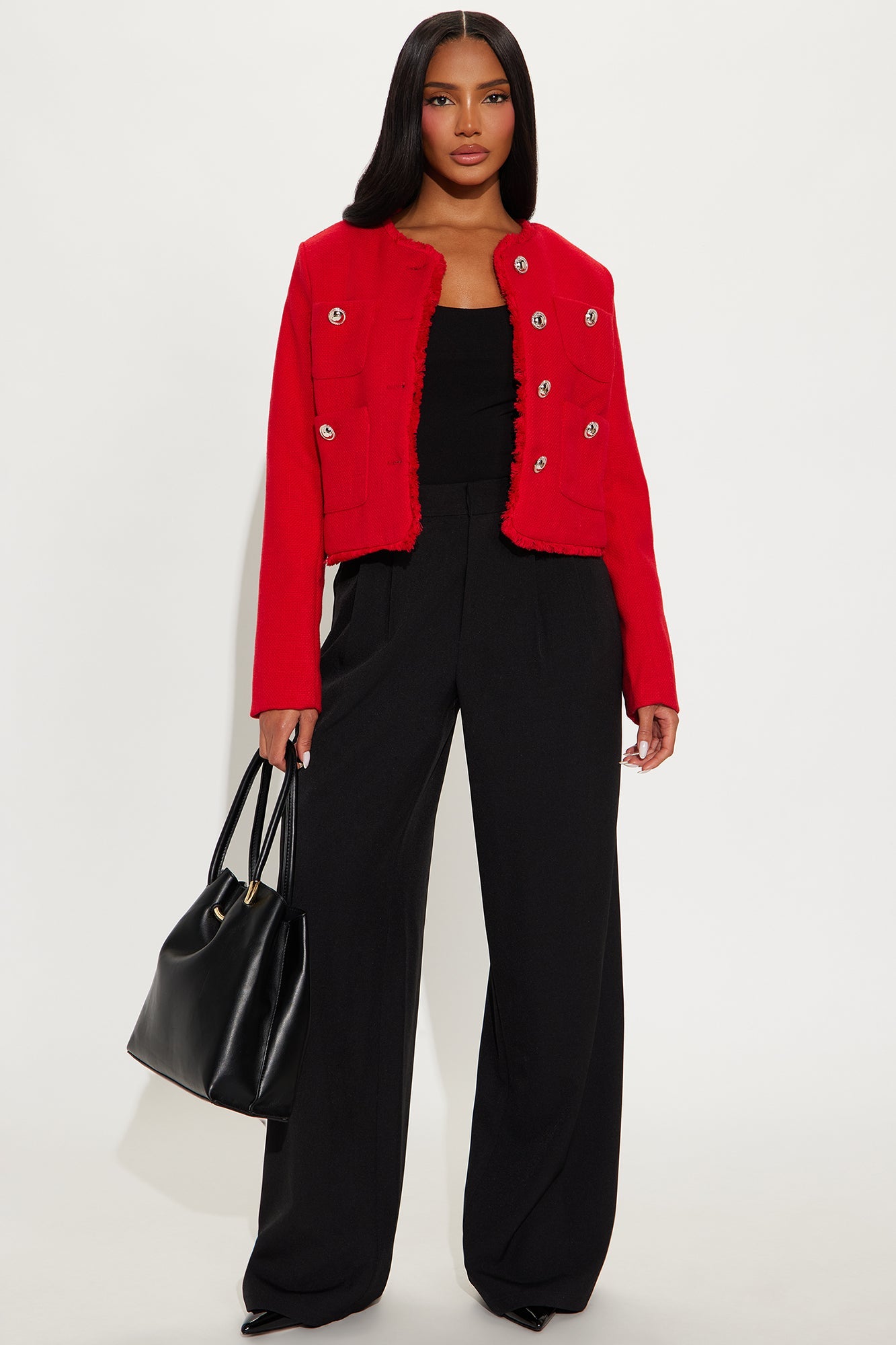 First Lady Tweed Coat - Red