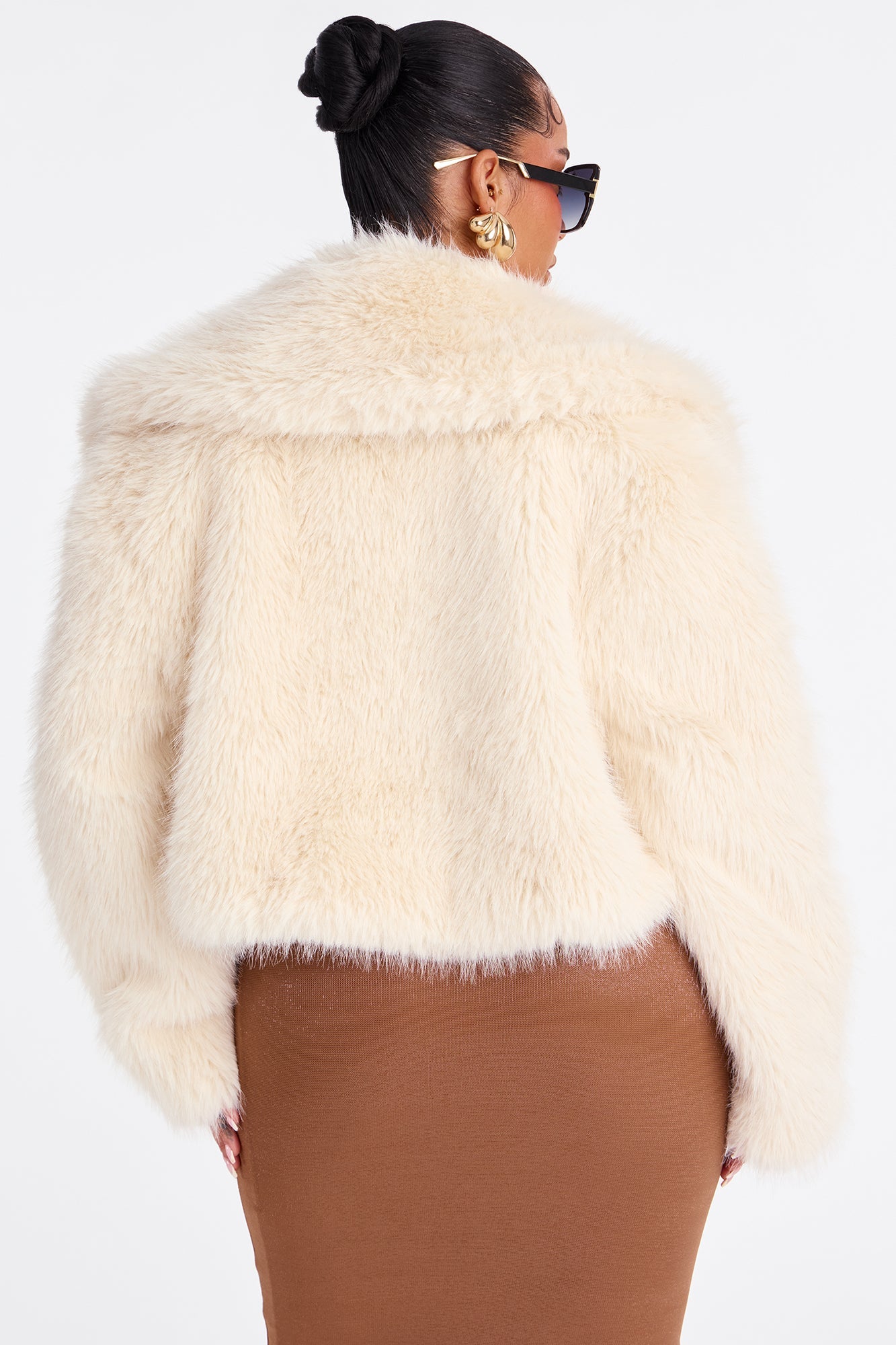 Gigi Faux Fur Coat - Cream