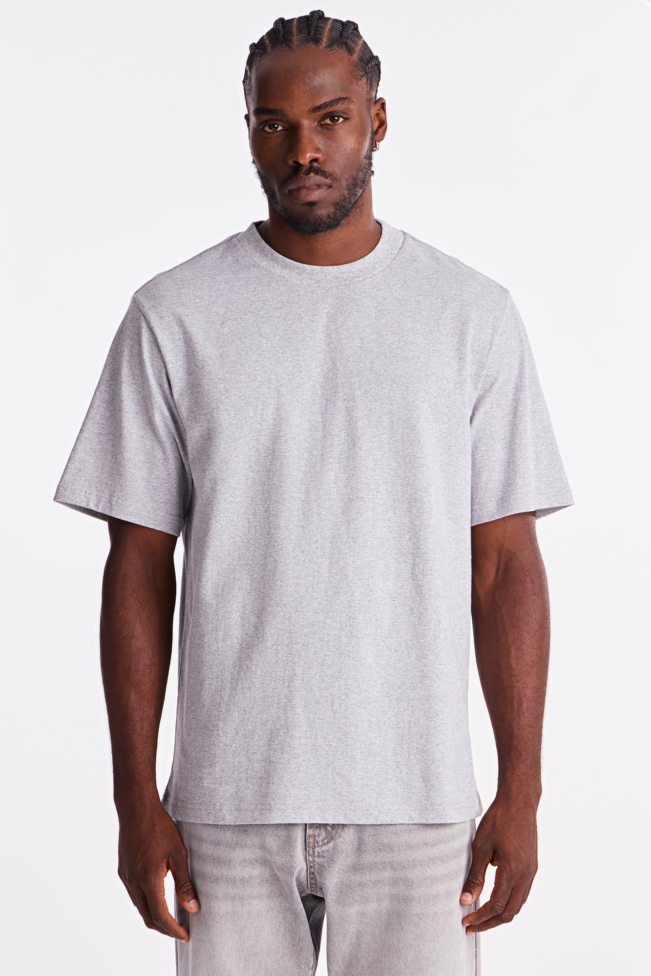 Oversized Heavyweight Tee 240GSM - Heather Grey