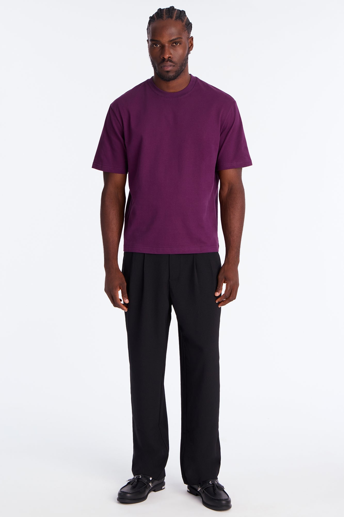Relaxed Premium Midweight Tee - Plum