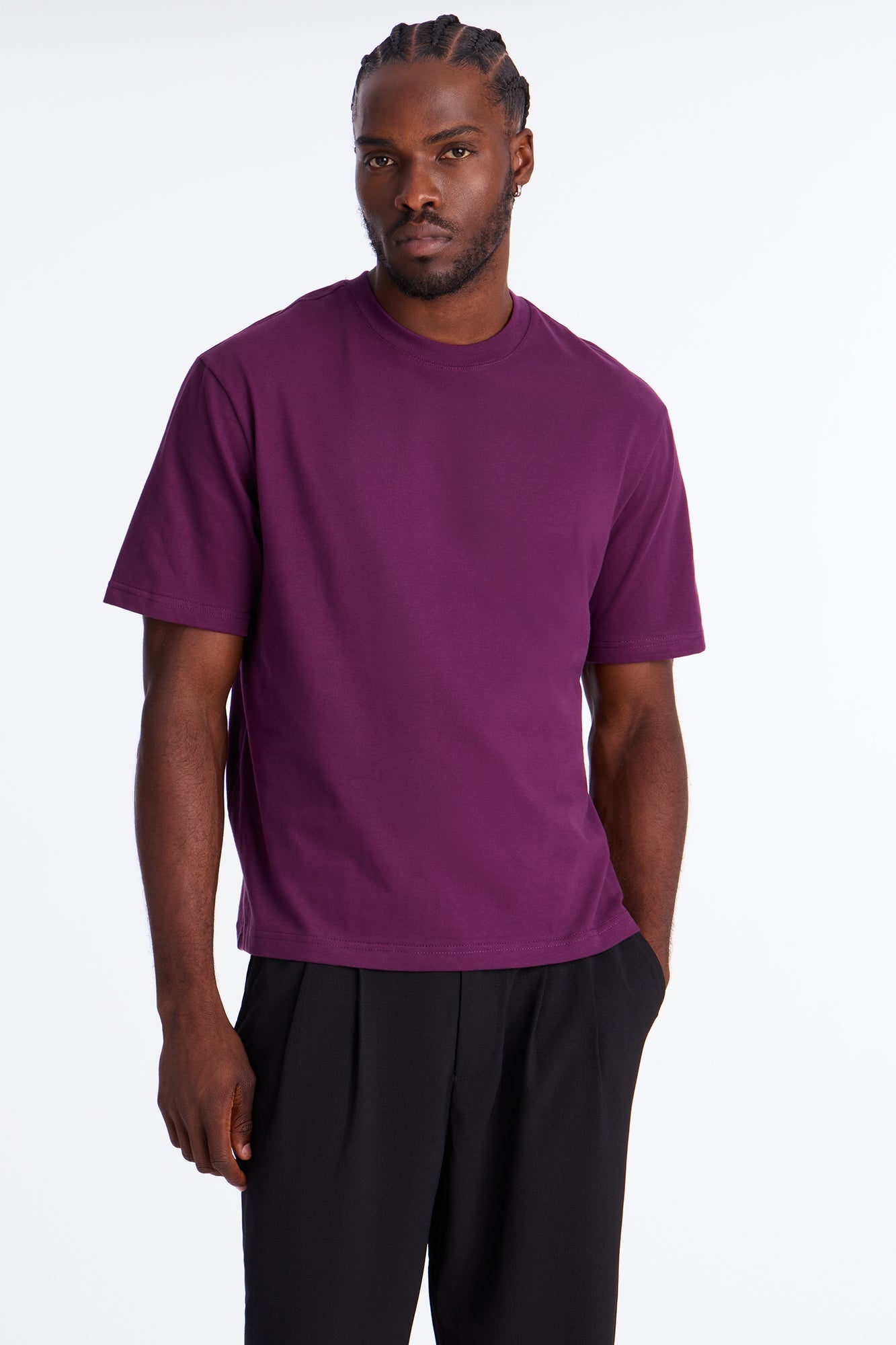 Relaxed Premium Midweight Tee - Plum