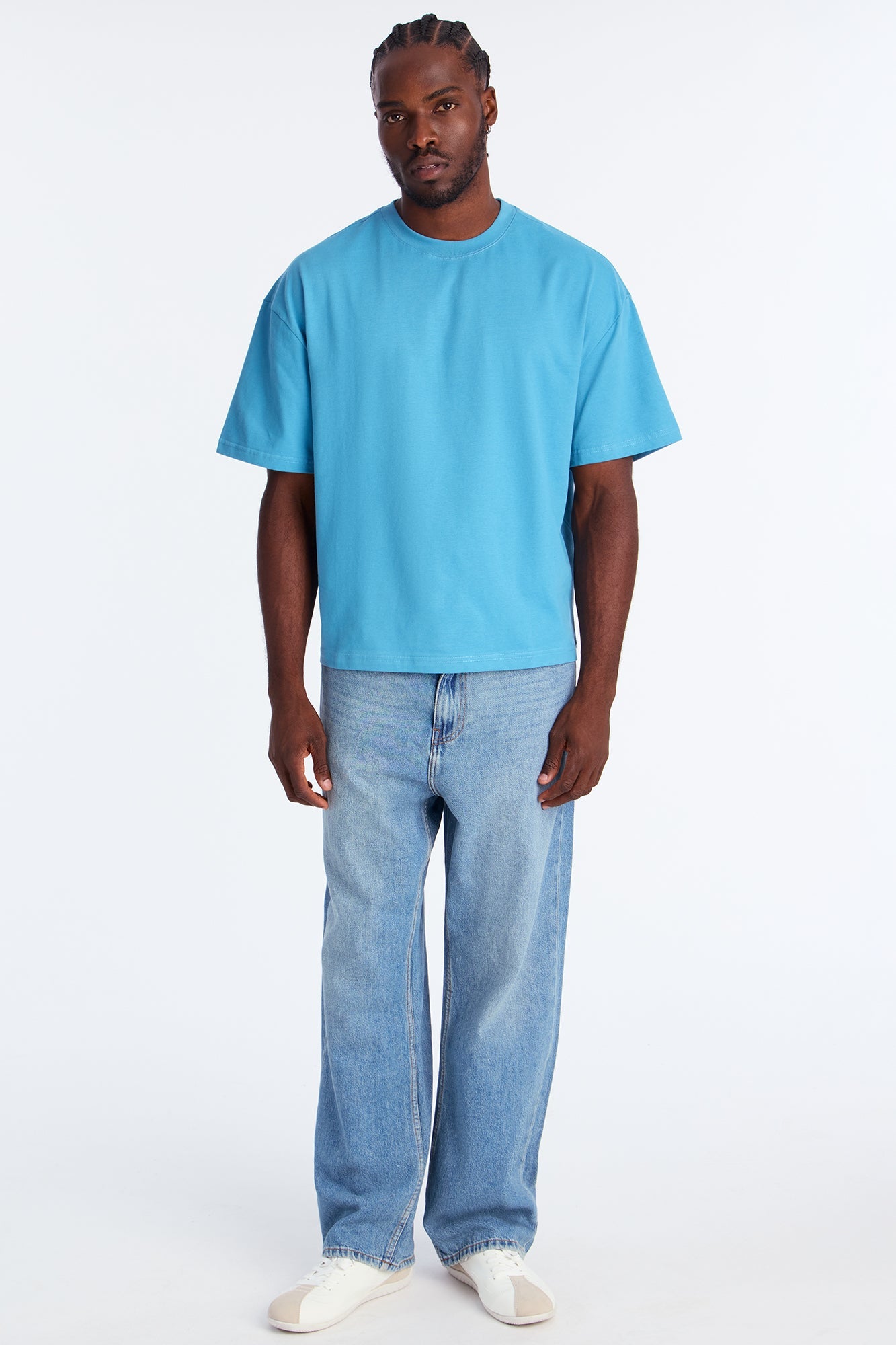 Boxy Premium Midweight Tee - Blue