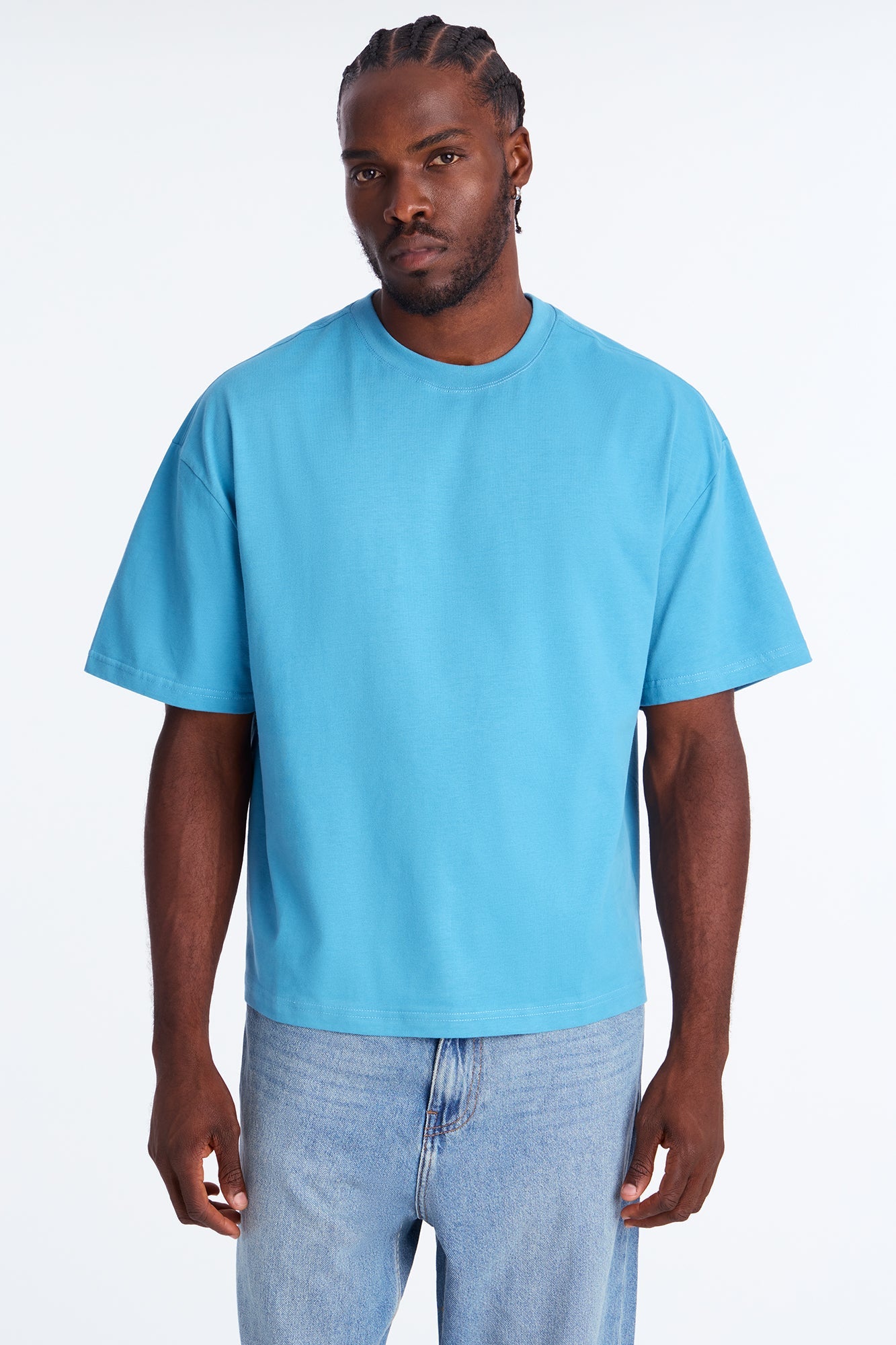 Boxy Premium Midweight Tee - Blue