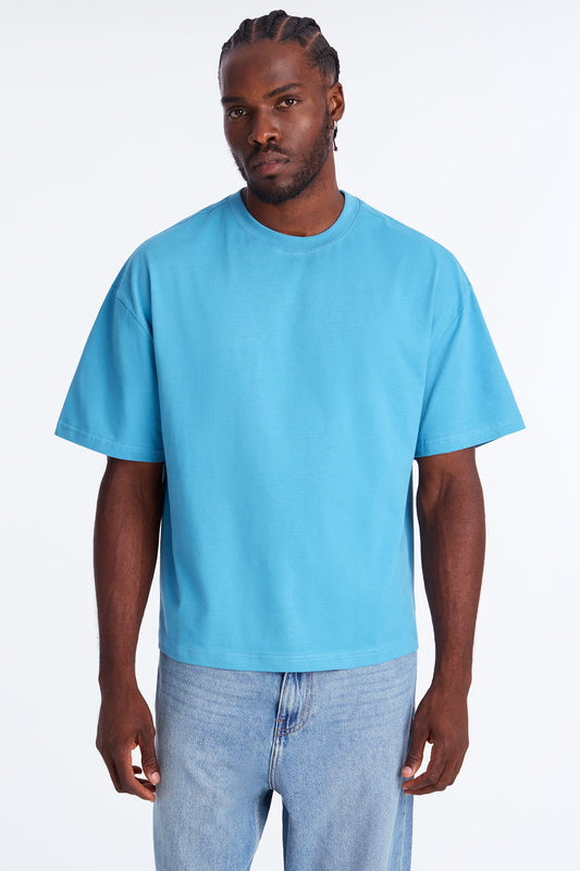 Boxy Premium Midweight Tee - Blue