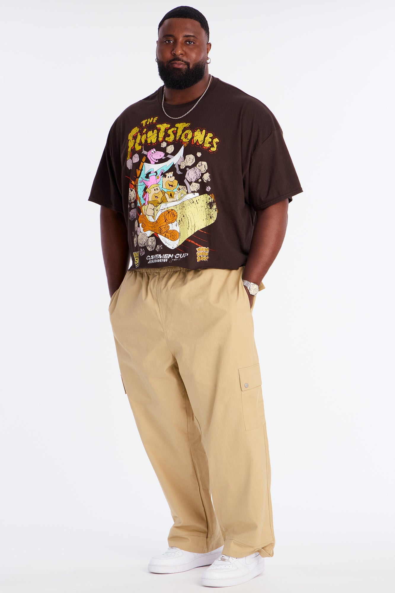 The Flintstones Boxy Short Sleeve Tee - Chocolate