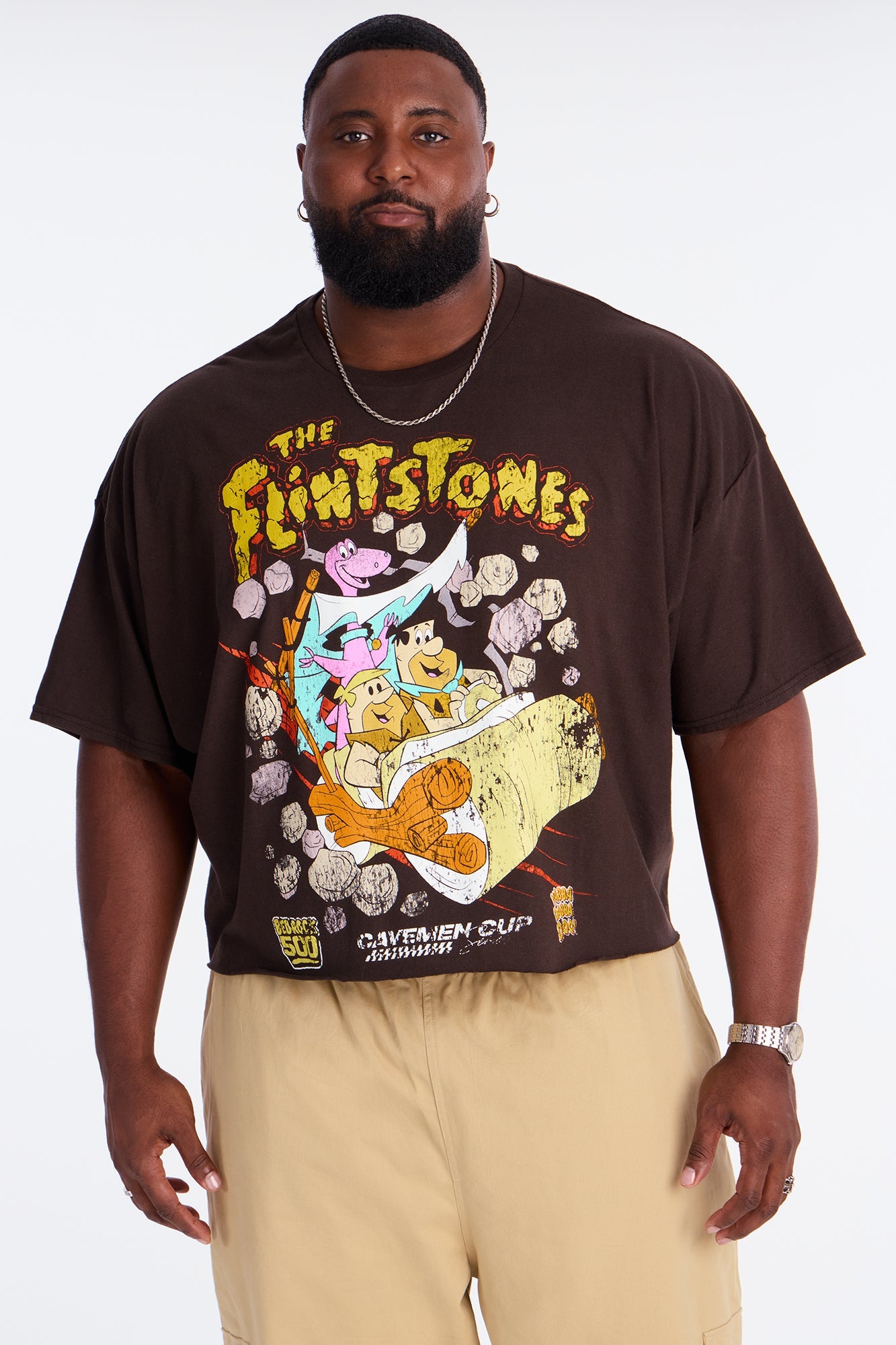 The Flintstones Boxy Short Sleeve Tee - Chocolate