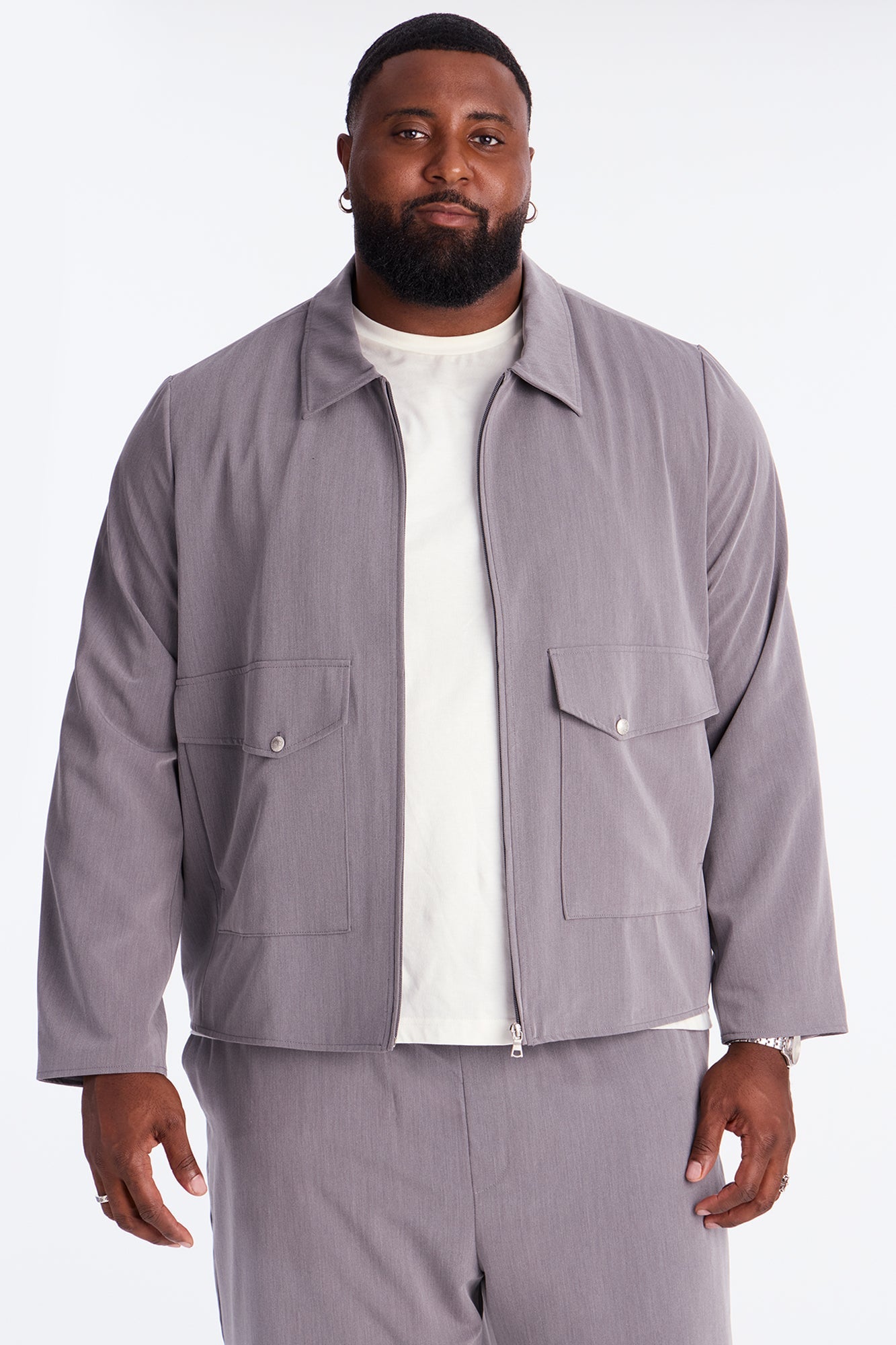 Erod Casual Zip Jacket - Grey