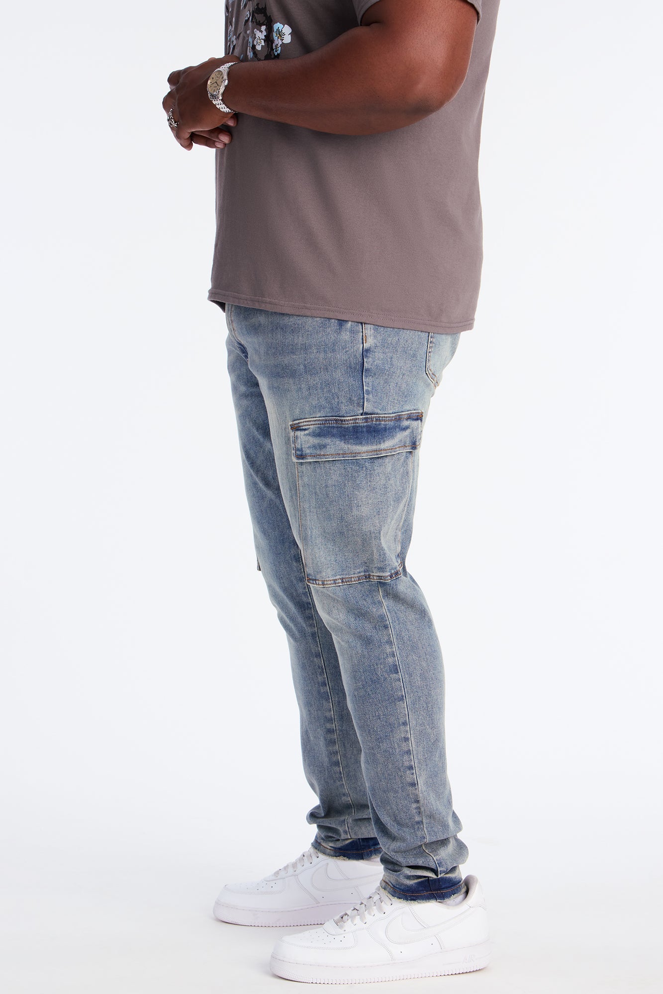 Skinny Keeping It Cool Cargo Jean - Medium Wash