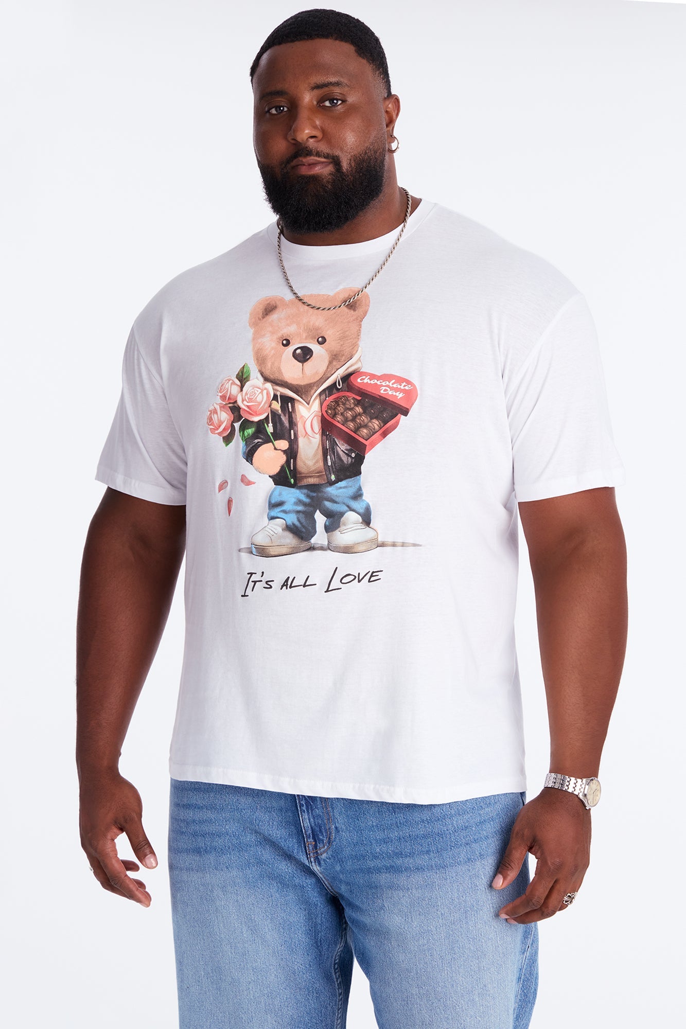 Teddy With Love Short Sleeve Tee - White