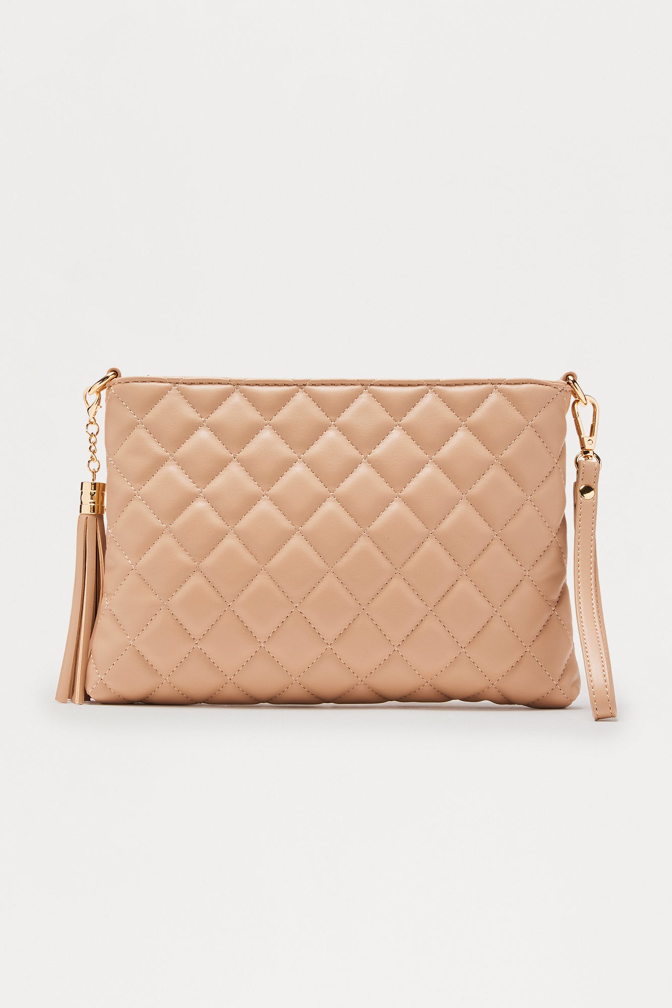 About The Girl Faux Leather Clutch - Nude