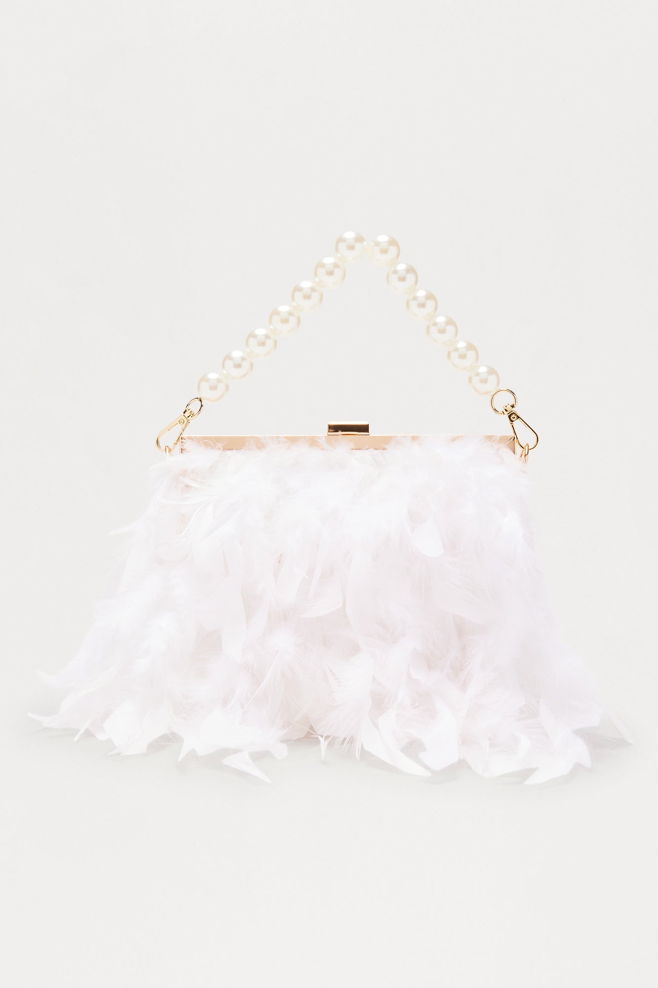 Soft Soiree Feather Clutch - Ivory