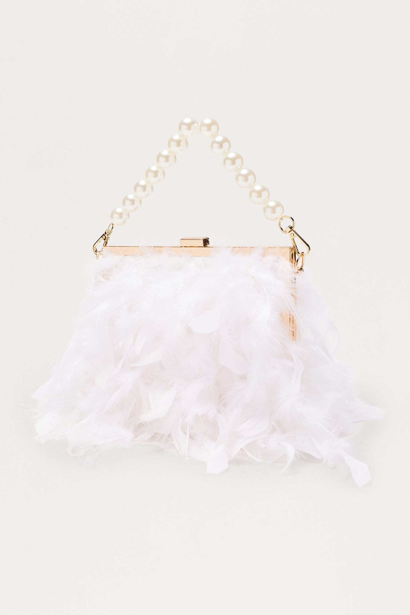 Soft Soiree Feather Clutch - Ivory