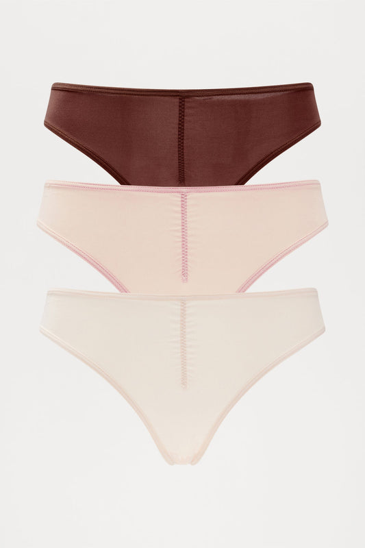 As It Should 3 Pack Microfiber Bikini Panties - Nude/combo