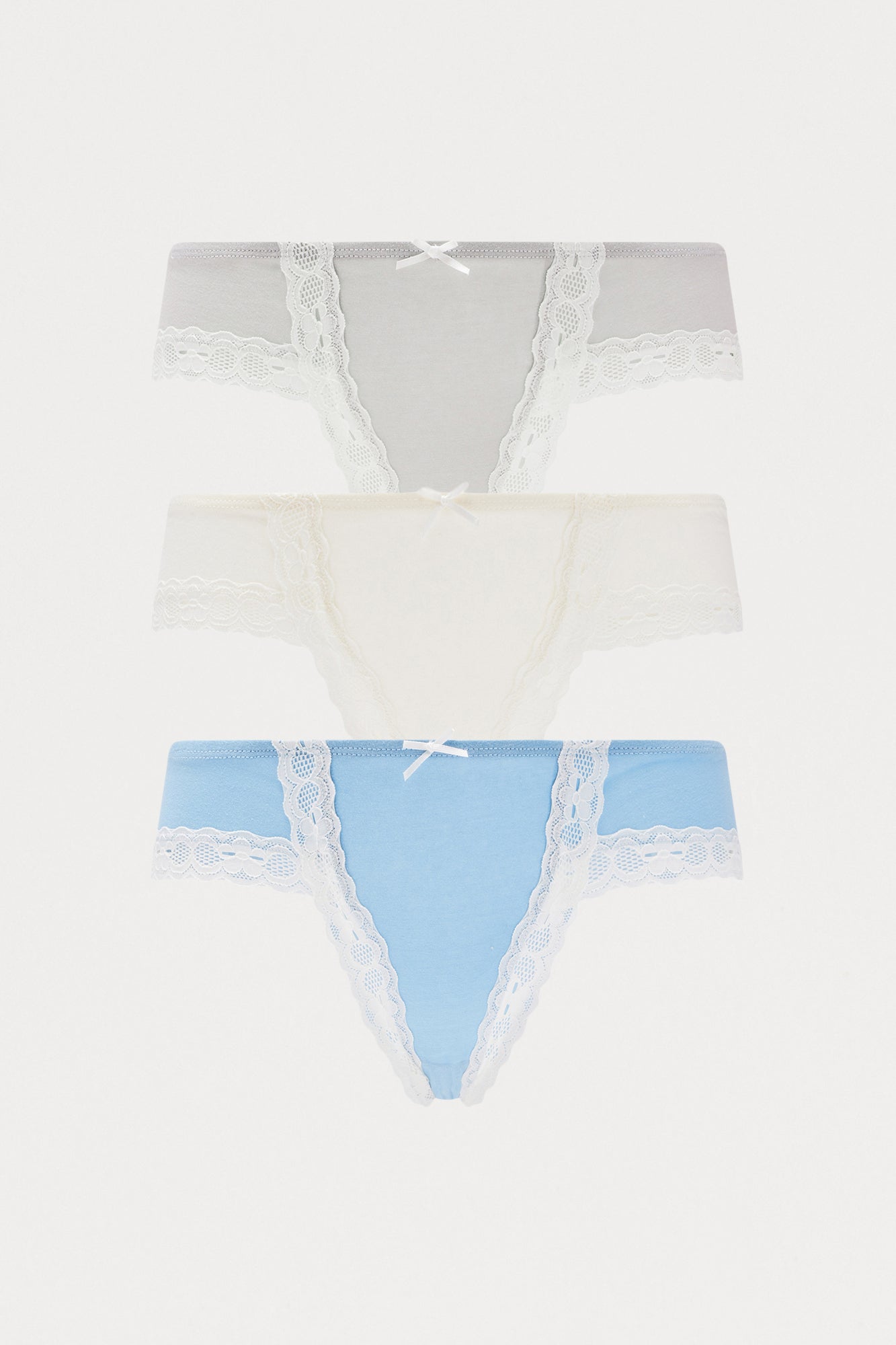 My Essentials 3 Pack Cotton Bikini Panties - White/combo