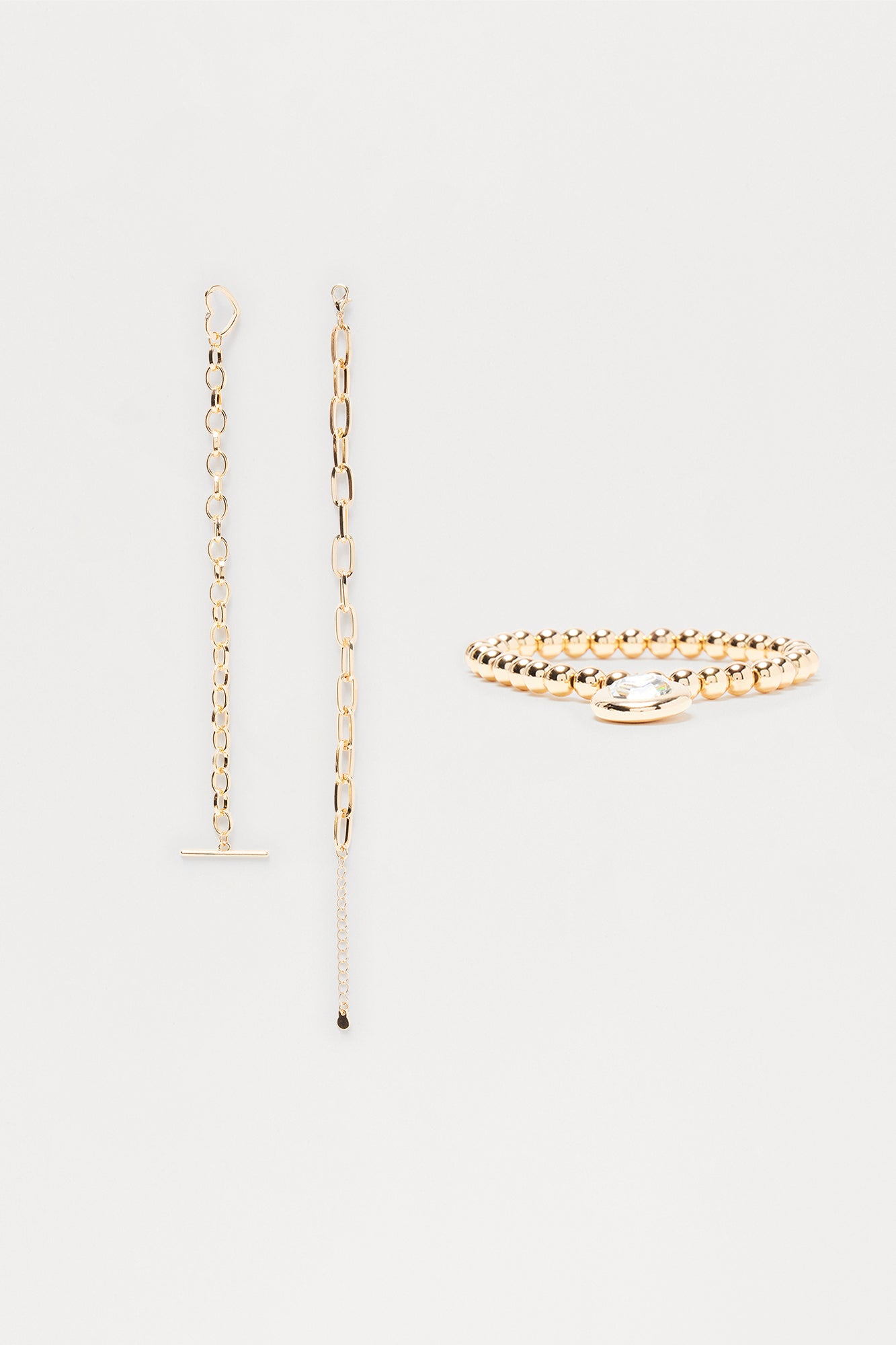 Follow The Gem 3 Piece Multi Bracelet Set - Gold