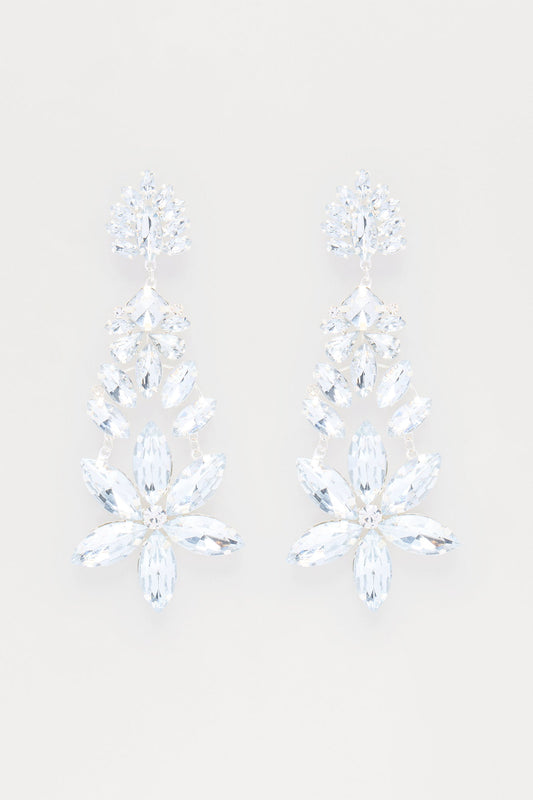 These Type Of Jeweled Drop Earrings - Silver