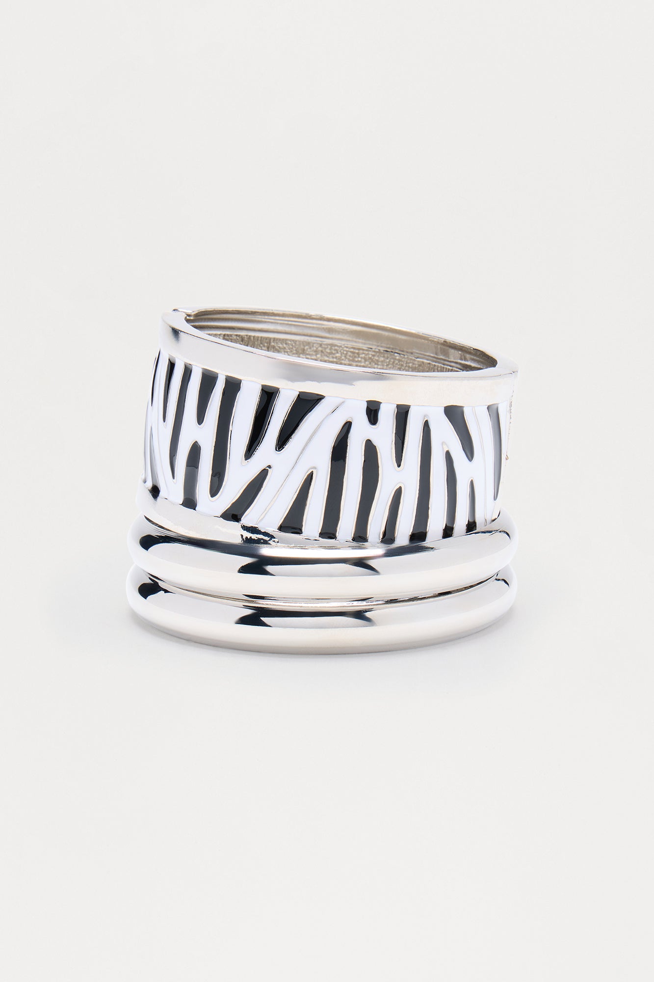 Zebra Zone 3 Piece Bracelet Set - Silver/Combo