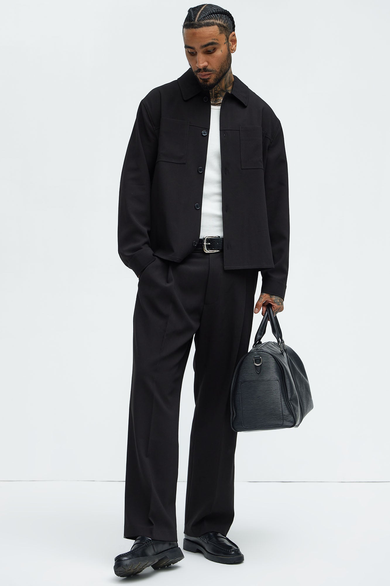 Ronan Relaxed Tapered Trousers - Black