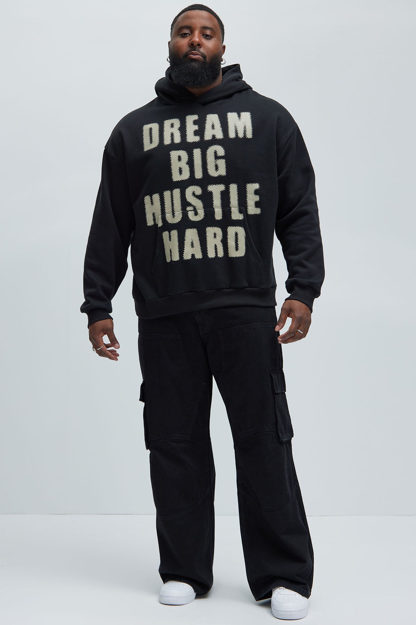 Dream Big Hustle Hard Hoodie - Black