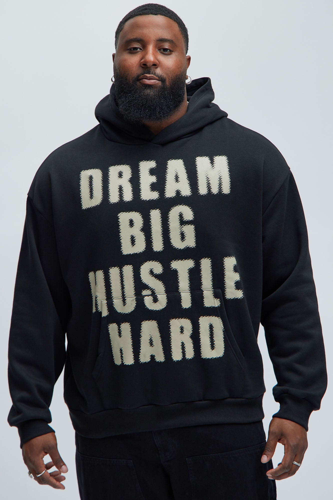 Dream Big Hustle Hard Hoodie - Black