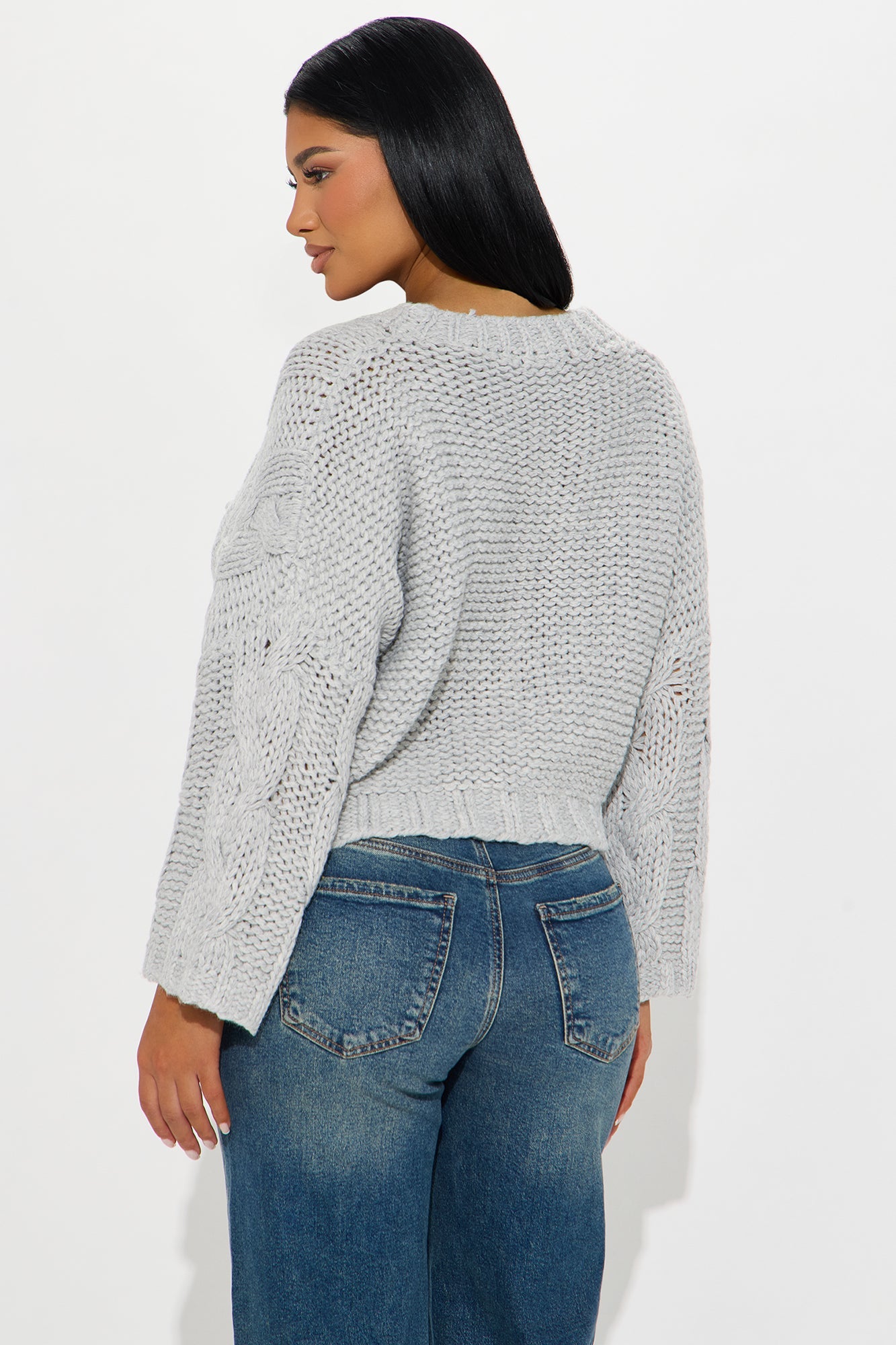 From The Archives Cable Knit Sweater - Grey