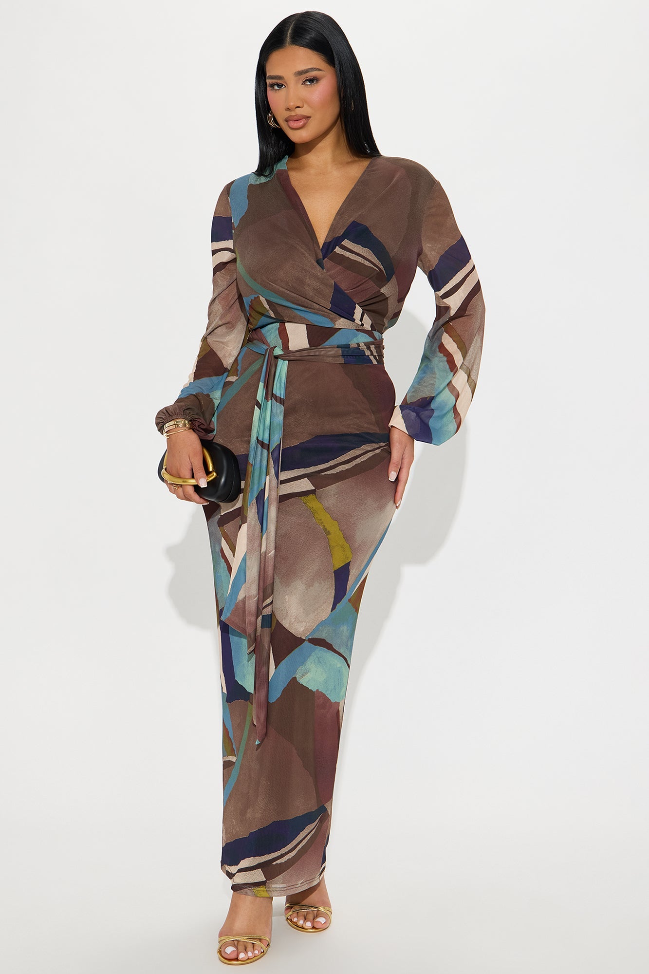 Dreaming Big Mesh Maxi Dress - Blue/combo