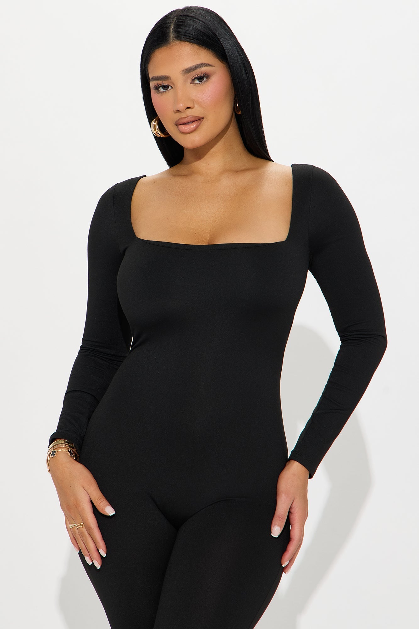 Monique Square Neck Jumpsuit - Black