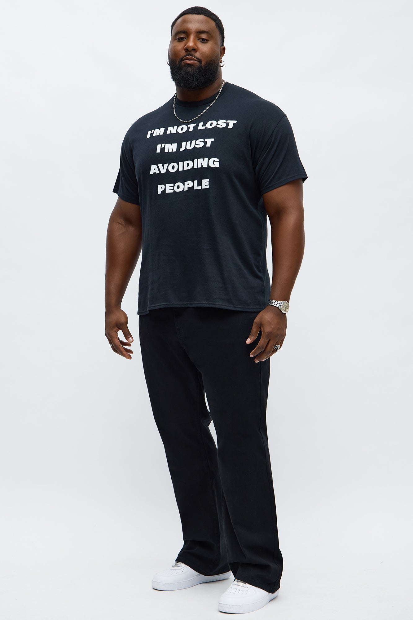 Not Lost Just Avoiding People Short Sleeve Tee - Black