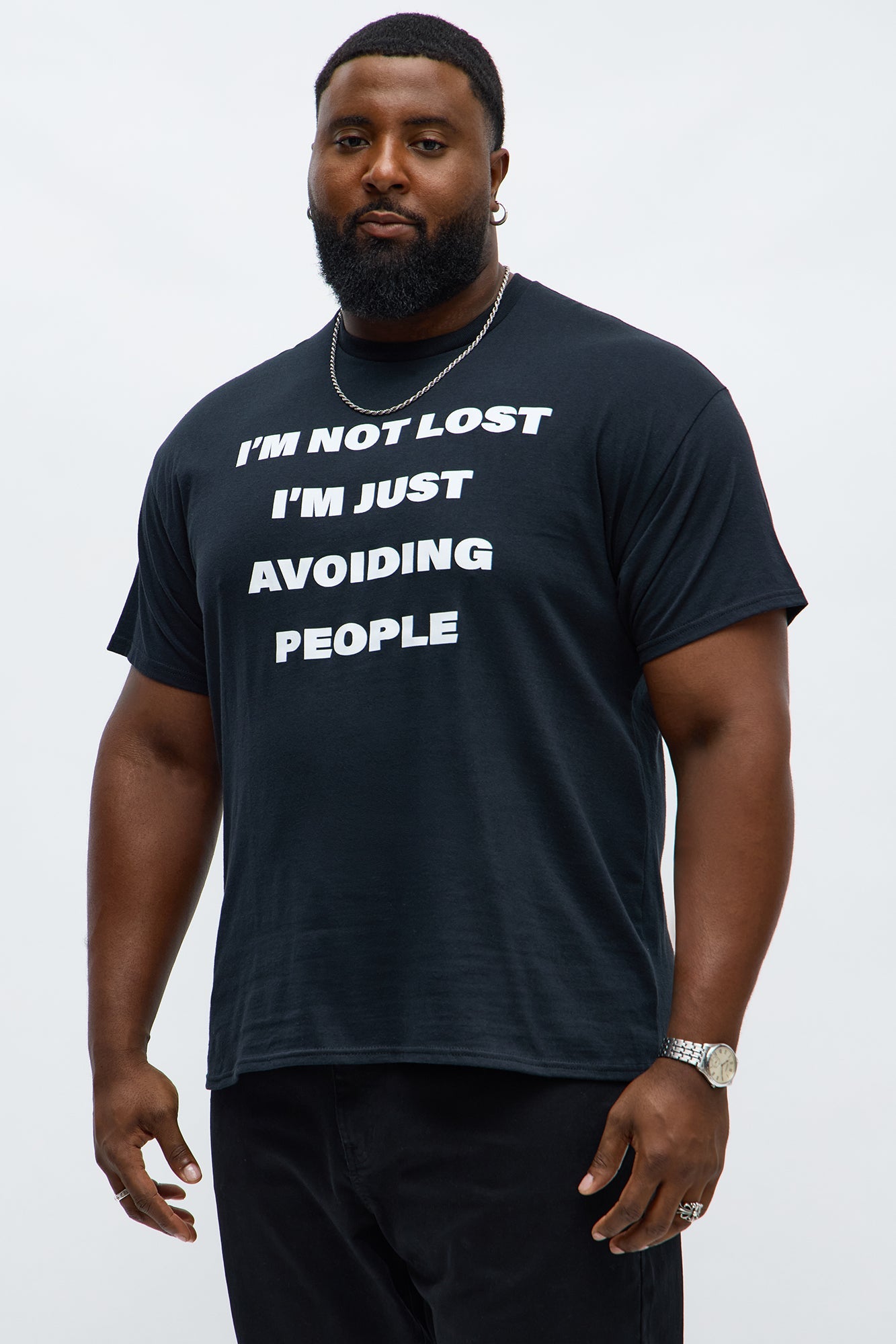 Not Lost Just Avoiding People Short Sleeve Tee - Black