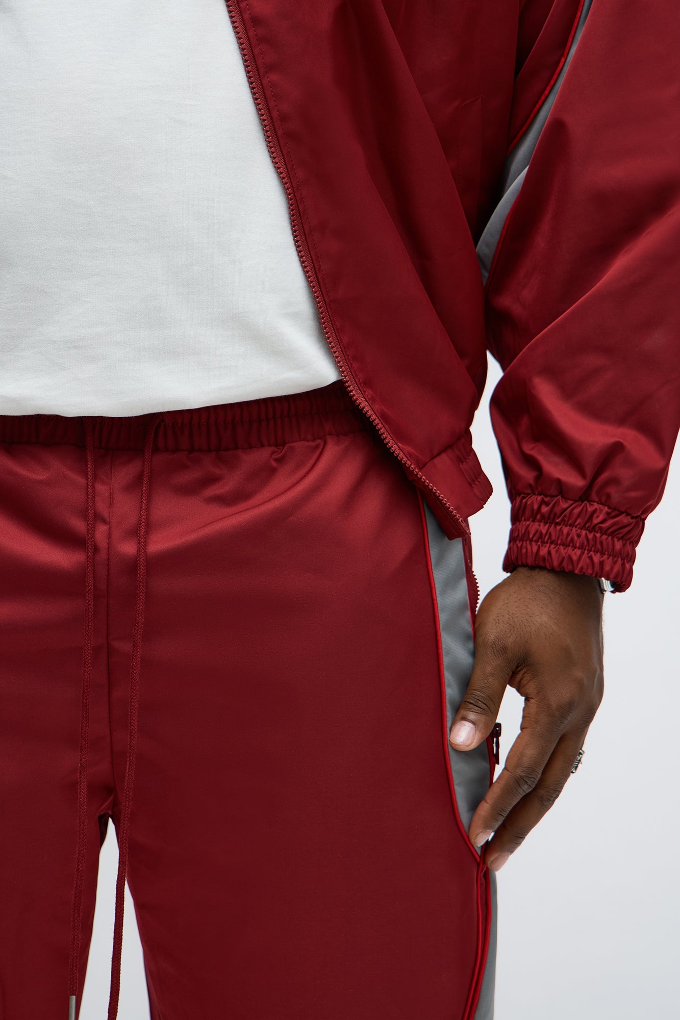 Straight Washed Cut The Track Pant - Red/combo