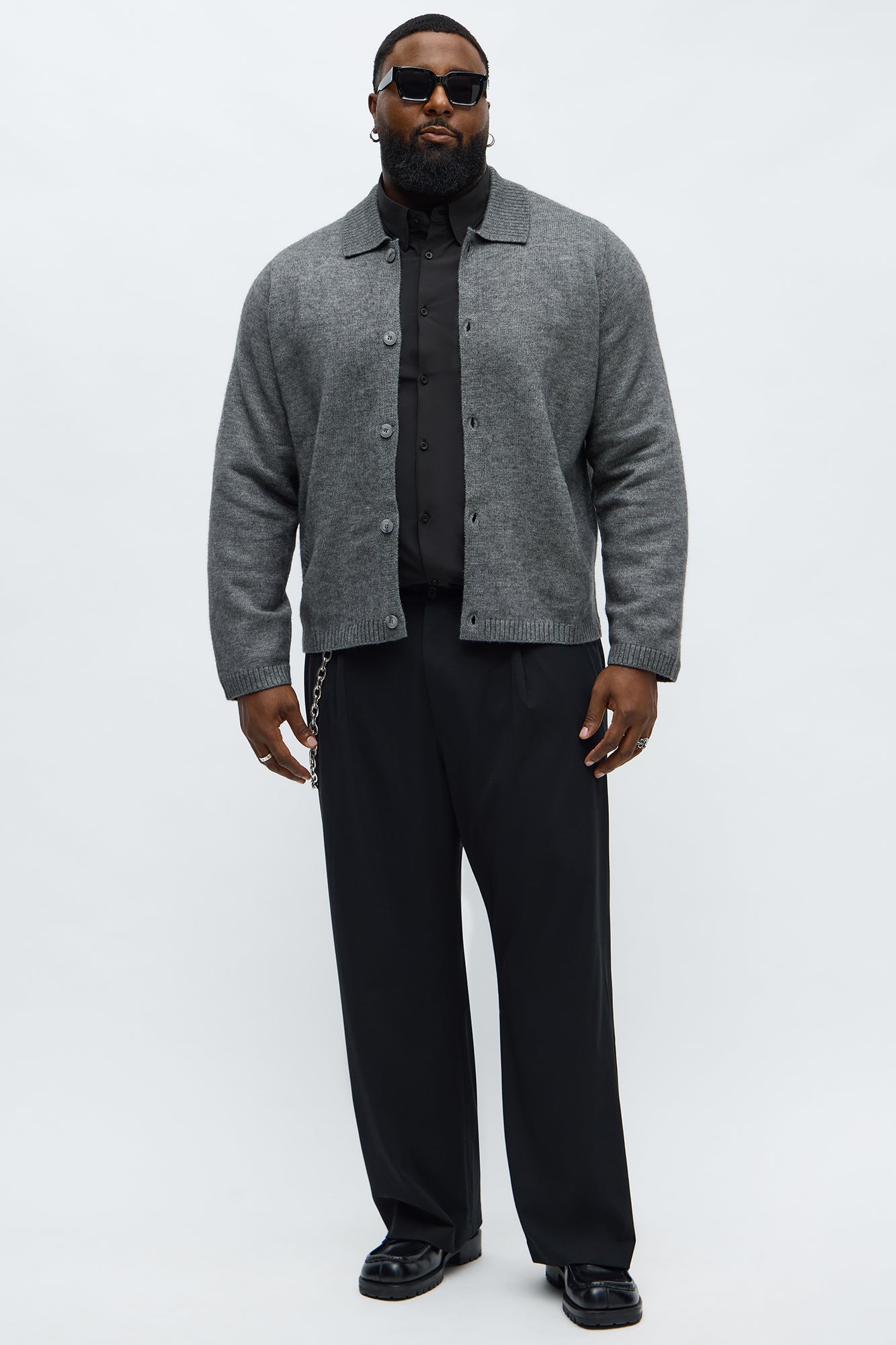 Creeks Sweater Cardigan - Dark Grey